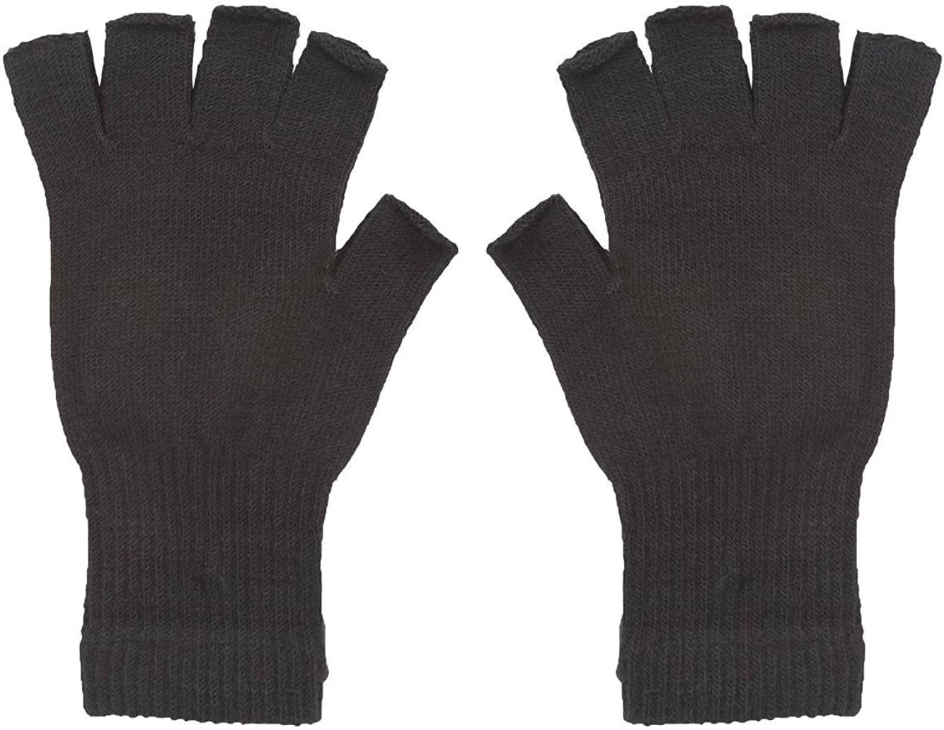 Gravity Threads Unisex Men Women Half Finger Stretchy Knit Fingerless Winter Gloves Apparel & Accessories > Clothing Accessories > Gloves & Mittens Gravity Trading