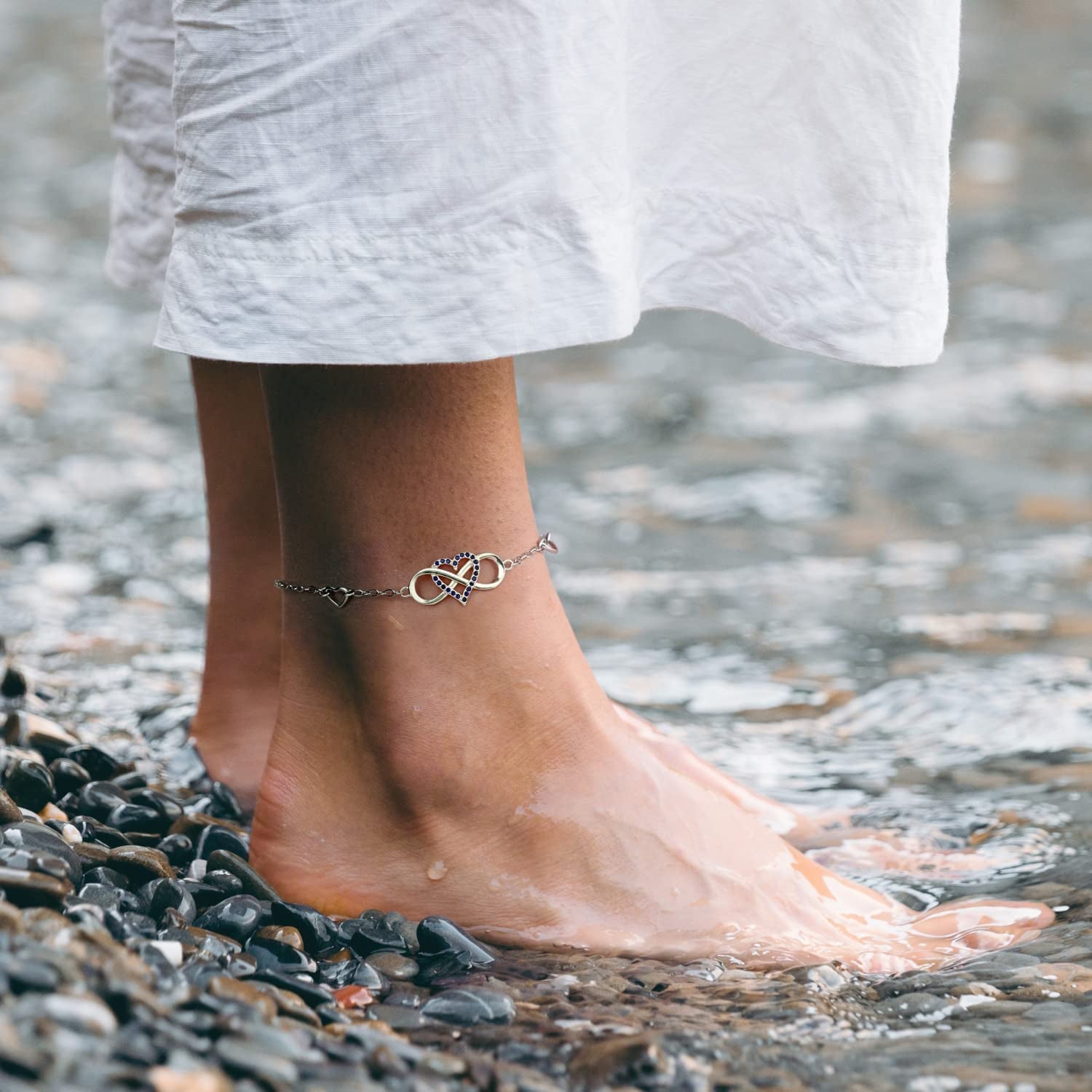 Blinggem Anklets for Women 925 Sterling Silver Infinity Hear Ankle Bracelet Cubic Zirconia Rose Gold Summer Beach Stylish Foot Chain Summer Vacation Jewelry Gift for Mom Women Girlfriend Apparel & Accessories > Jewelry > Anklets BlingGem