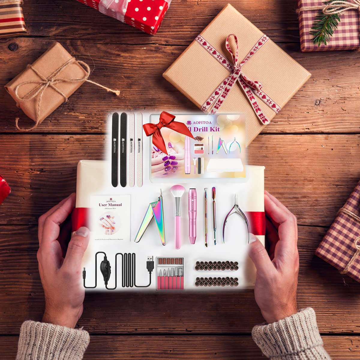 Electric Nail Drill Kit, Professional Nail Drill Machine with Nail Clippers for Acrylic Nails, Cuticle Trimmer and Other Nail Tools, Electric Nail File Kit Manicure Tools for Salon Home Health & Beauty > Personal Care > Cosmetics > Cosmetic Tools > Nail Tools AOFITOA