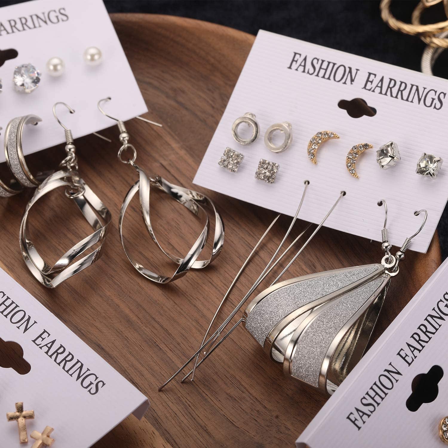 Fashion Earrings for Women Girls, Funtopia 68 Pairs Drop Dangle Earrings, Statement Stud Earrings Pearl Earrings Set for Party Jewelry Gift (Gold and Silver) Apparel & Accessories > Jewelry > Earrings Funtopia