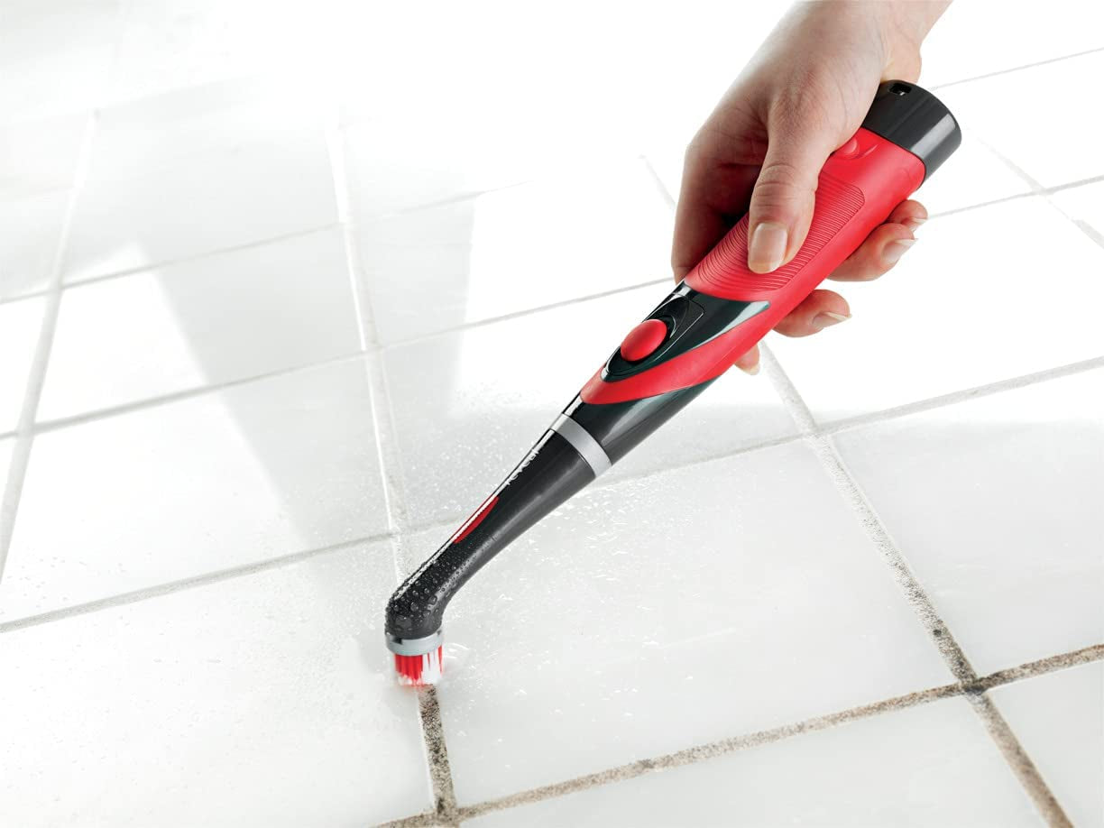 Rubbermaid Reveal Cordless Battery Power Scrubber, Gray/Red, Multi-Purpose Scrub Brush Cleaner for Grout/Tile/Bathroom/Shower/Bathtub, Water Resistant, Lightweight, Ergonomic Grip (1839685) Apparel & Accessories > Jewelry > Body Jewelry Rubbermaid