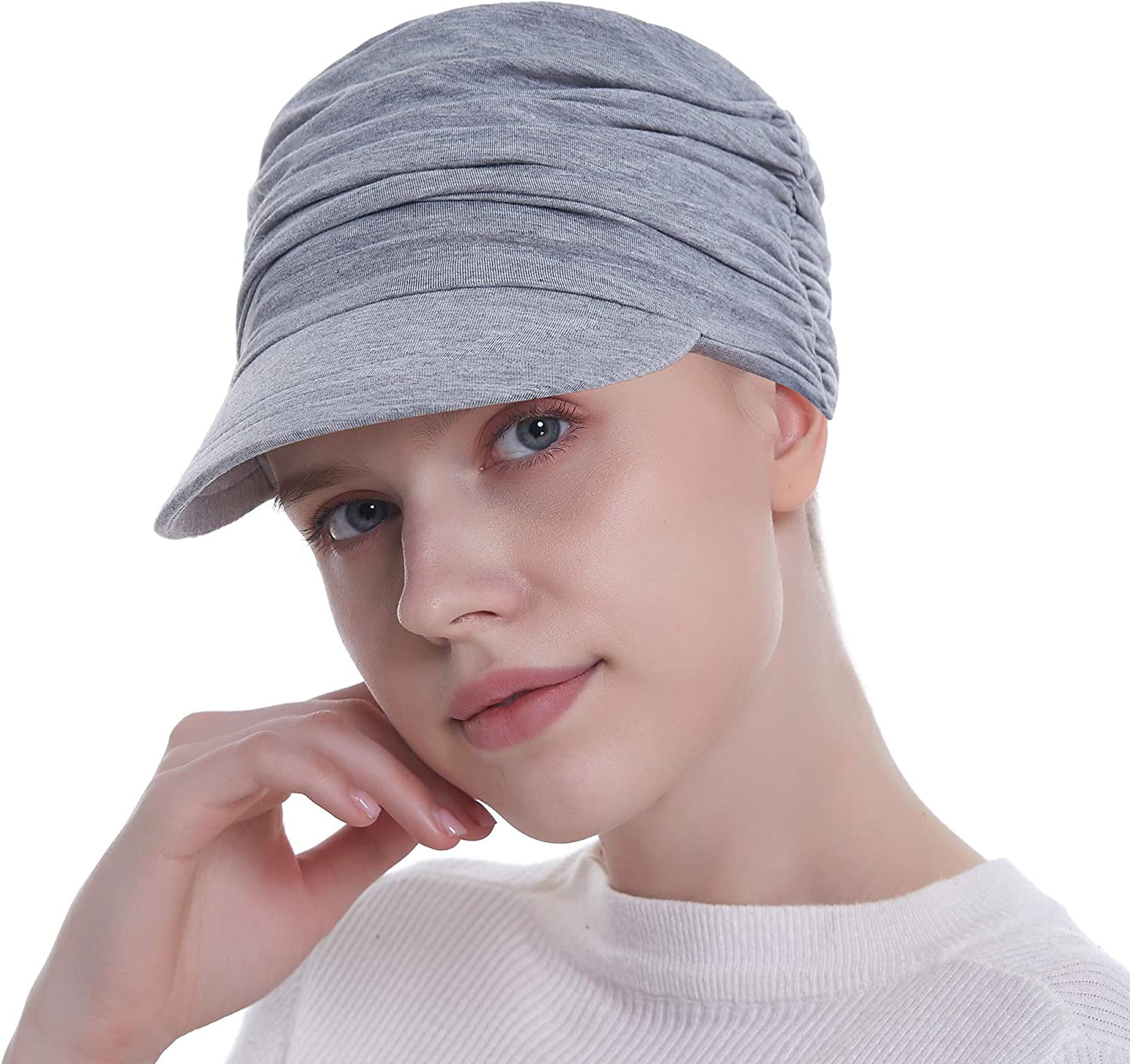 Bamboo Fashion Hat for Woman Daily Use with Brim Visor, Hats for Cancer Chemo Patients Apparel & Accessories > Clothing Accessories > Headwear HatsCity.com Grey