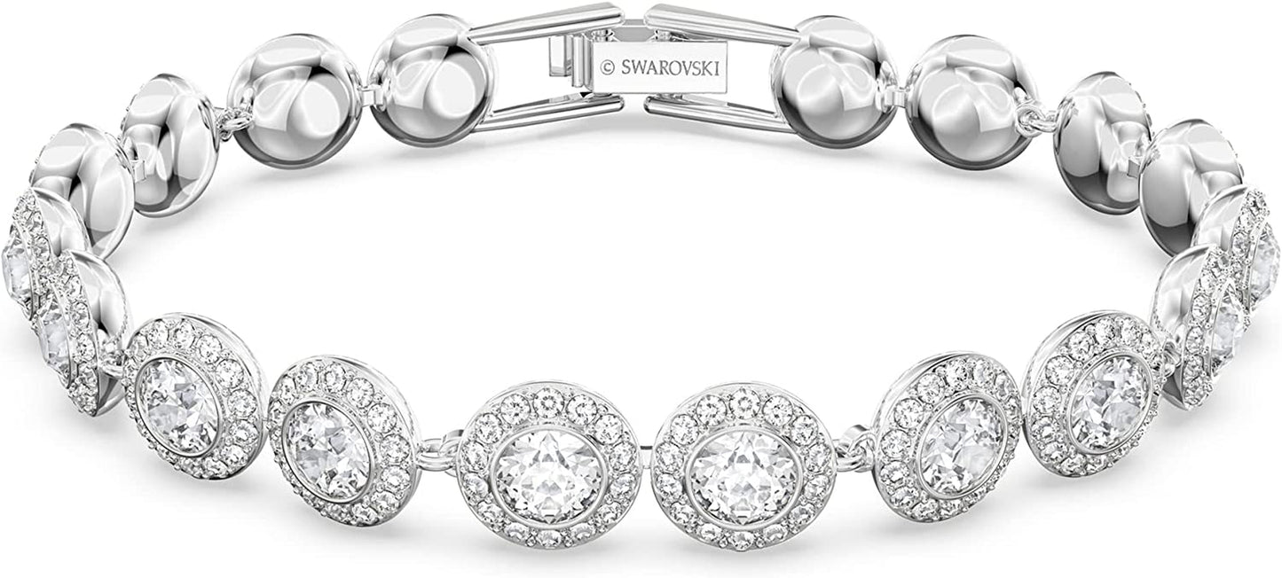Swarovski Angelic Crystal Jewelry Collection, Rhodium Tone Finish, Blue Crystal, Pink Crystal, Clear Crystal Apparel & Accessories > Jewelry > Bracelets SWAROVSKI Tennis Bracelet
