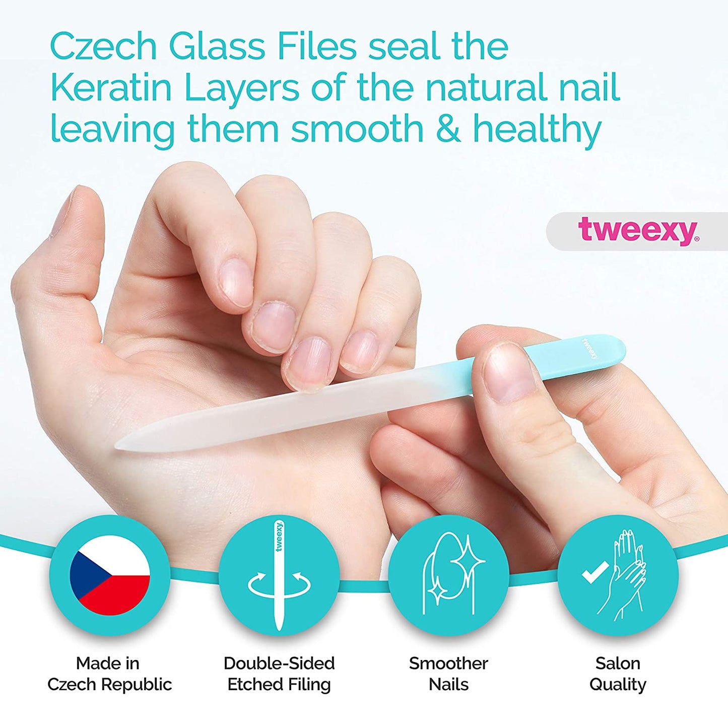Tweexy Genuine Czech Crystal Glass Nail File with Protective Case and Vinyl Sleeve, Manicure and Pedicure Tool, Nail Care Accessories (Purple) Health & Beauty > Personal Care > Cosmetics > Cosmetic Tools > Nail Tools tweexy