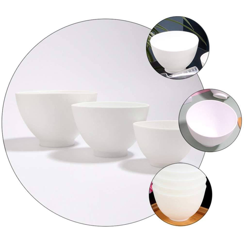 Healifty 3Pcs Diy Face Mixing Bowl Face Mask Bowl Facial Mud Bowl Silicone Bowl Cosmetic Beauty Tool for Home Salon Spa Face Skin Applicator Bowl (White) Health & Beauty > Personal Care > Cosmetics > Cosmetic Tools > Skin Care Tools Healifty