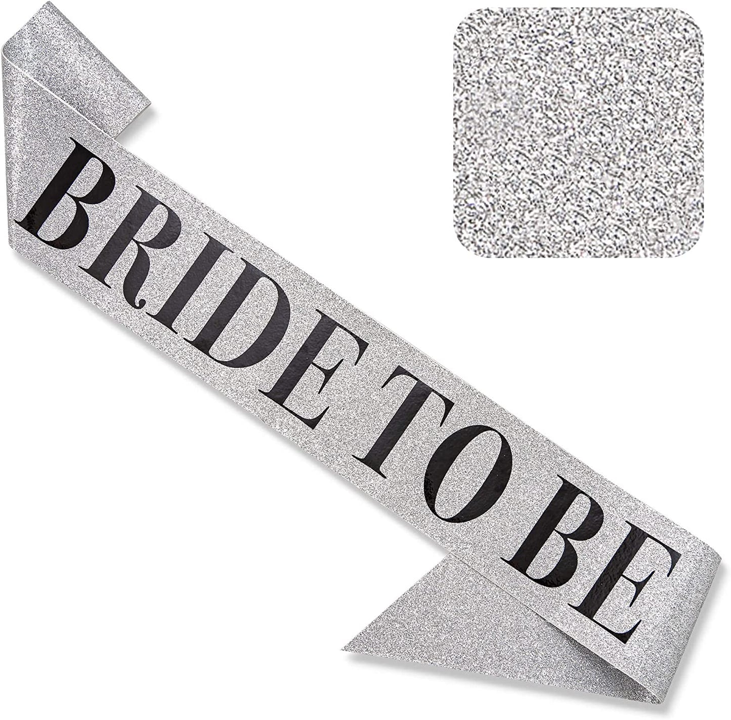 CORRURE 'Bride to Be' Sash for Bachelorette Party - Bridal Shower Black Glitter Sash with Multicolor Foil Lettering - Hen Party Decorations Supplies Accessories, Wedding Engagement Party Favors Gift Apparel & Accessories > Clothing Accessories > Sashes CORRURE Silver-black