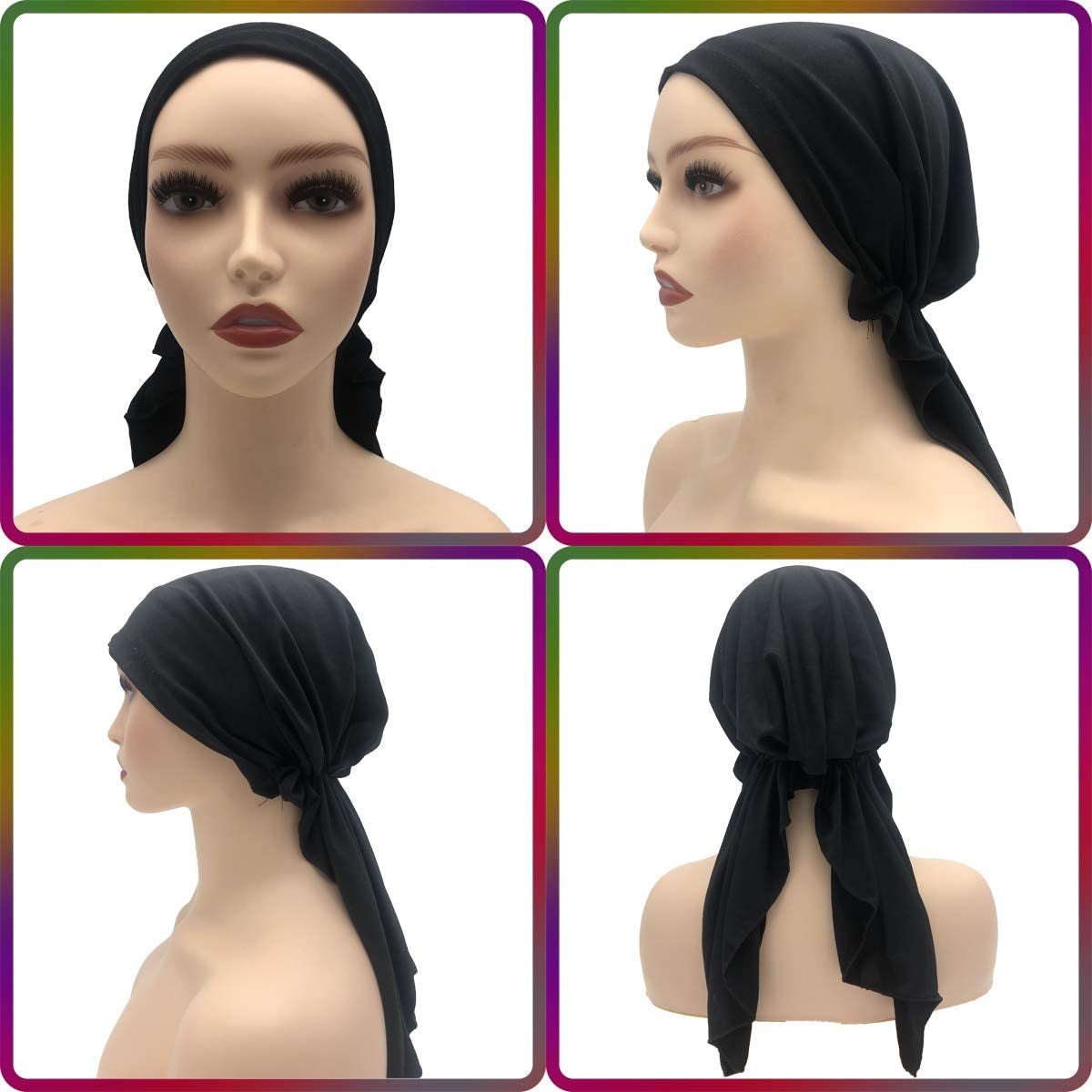 Pre Tied Head Covers Sets Chemo Beanies for Women Slip on Lightweight Chemo Bandana Turban Apparel & Accessories > Clothing Accessories > Headwear JarseHera