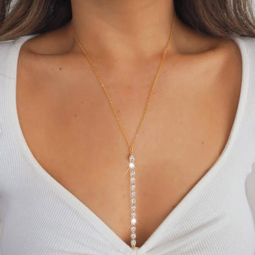 Tgirls Layered Rhinestone Body Chain Sexy Gold Body Belly Chain Beach Body Jewelry Party for Women and Girls Apparel & Accessories > Jewelry > Body Jewelry Tgirls