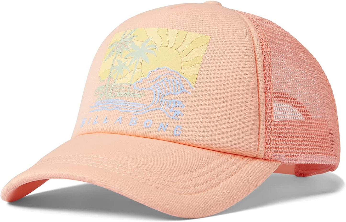 Billabong Women'S across Waves Adjustable Trucker Hat Apparel & Accessories > Clothing Accessories > Hats Billabong Peach Pit One Size