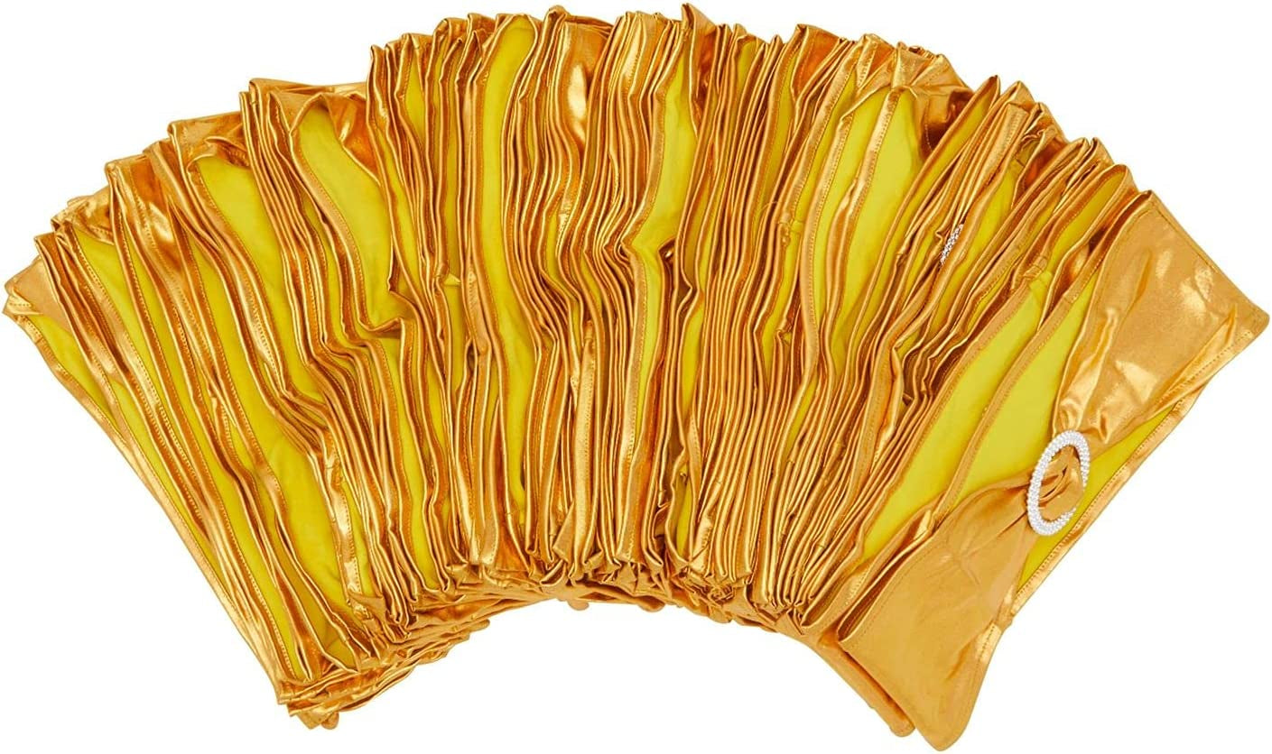 Gold Chair Sashes Bulk 100 Pack for Wedding Reception, Banquet Hotel Events, Baby Shower, Birthday Party Apparel & Accessories > Clothing Accessories > Sashes Juvale