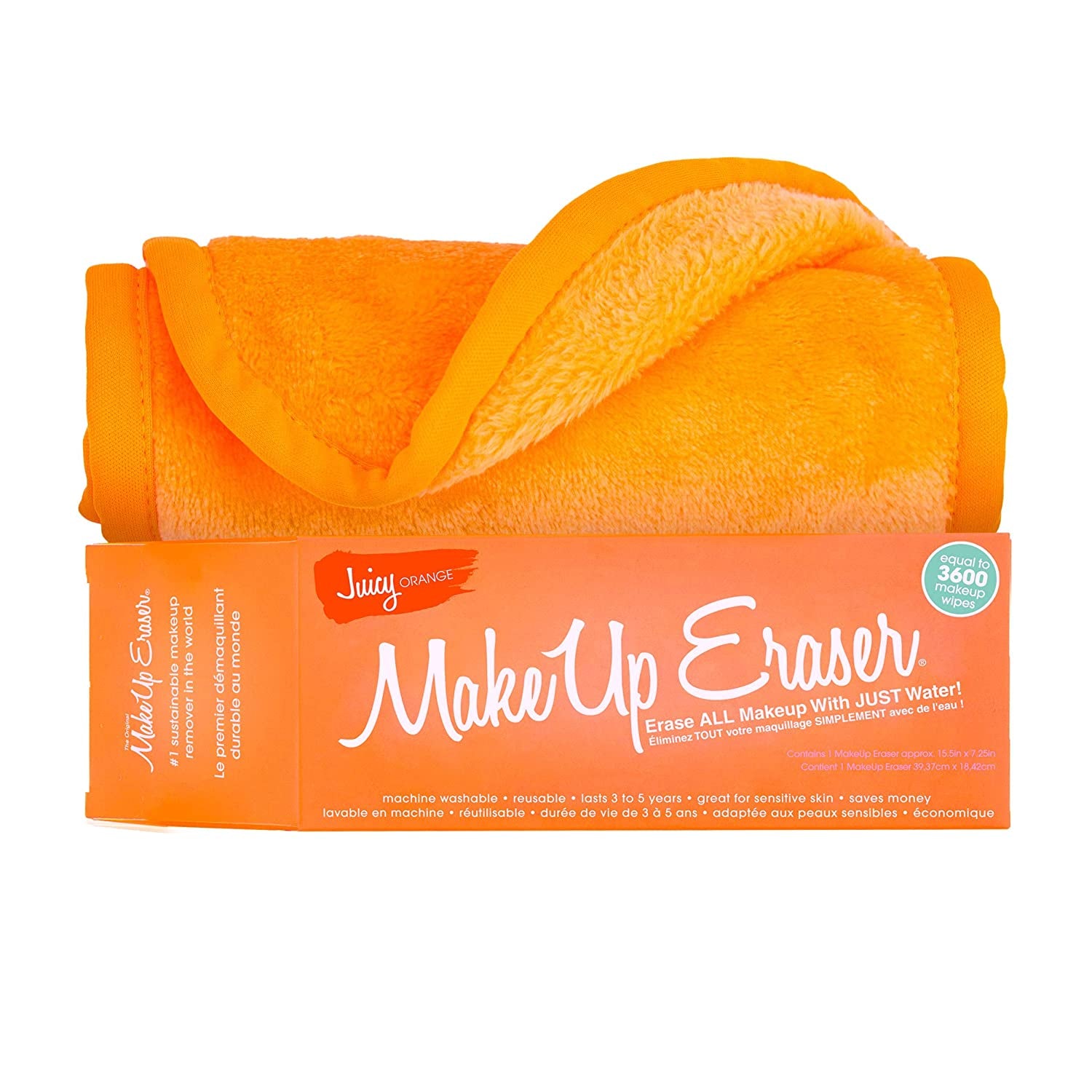 Makeup Eraser, Erase All Makeup with Just Water, Including Waterproof Mascara, Eyeliner, Foundation, Lipstick and More Health & Beauty > Personal Care > Cosmetics > Cosmetic Tools > Makeup Tools Makeup Eraser Juicy Orange