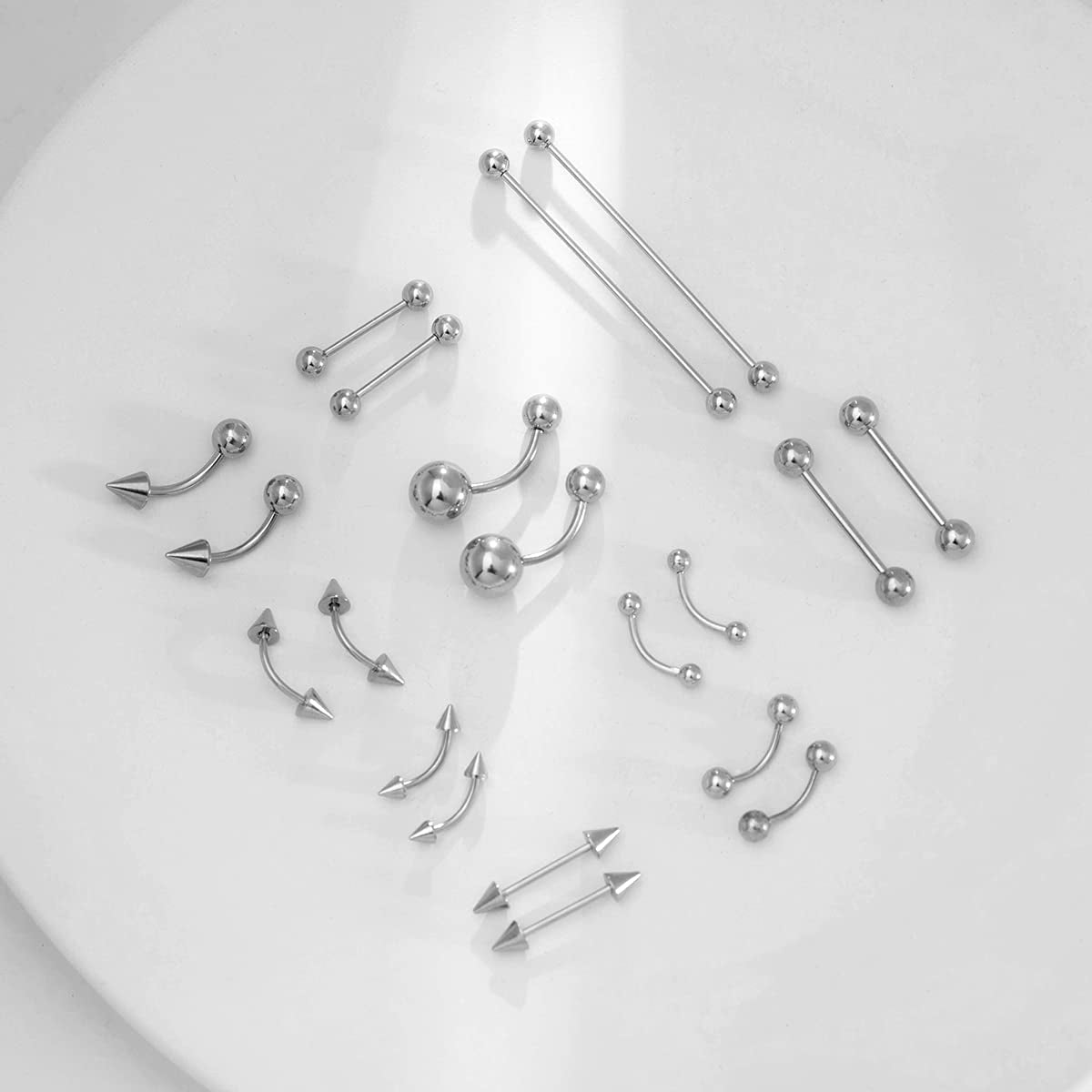 IPINK Piercing Kit 14G-16G Rainbow Surgical Steel Body Piercing Belly Button,Tongue, Eyebrow, Nipple, Lip, Nose, Chi Gauge Apparel & Accessories > Jewelry > Body Jewelry IPINK