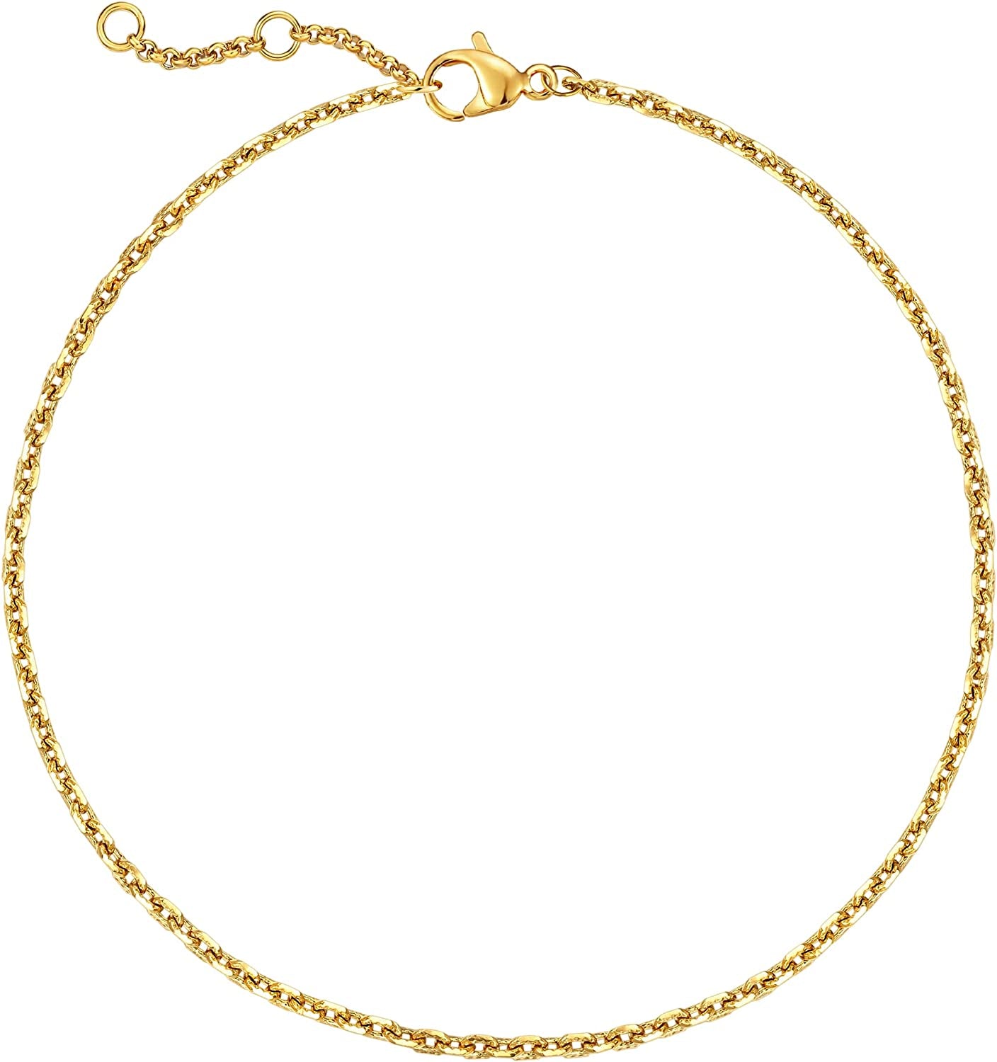 LOYATA Dainty Ankle Bracelet,14K Gold Plated Tiny Bead Anklet Dainty White Cubic Zirconia Cross Tassel Foot Chain Cute Lucky Moon Evil Eye Foot Jewelry Boho Anklets for Women Apparel & Accessories > Jewelry > Anklets LOYATA Thin Chain-C