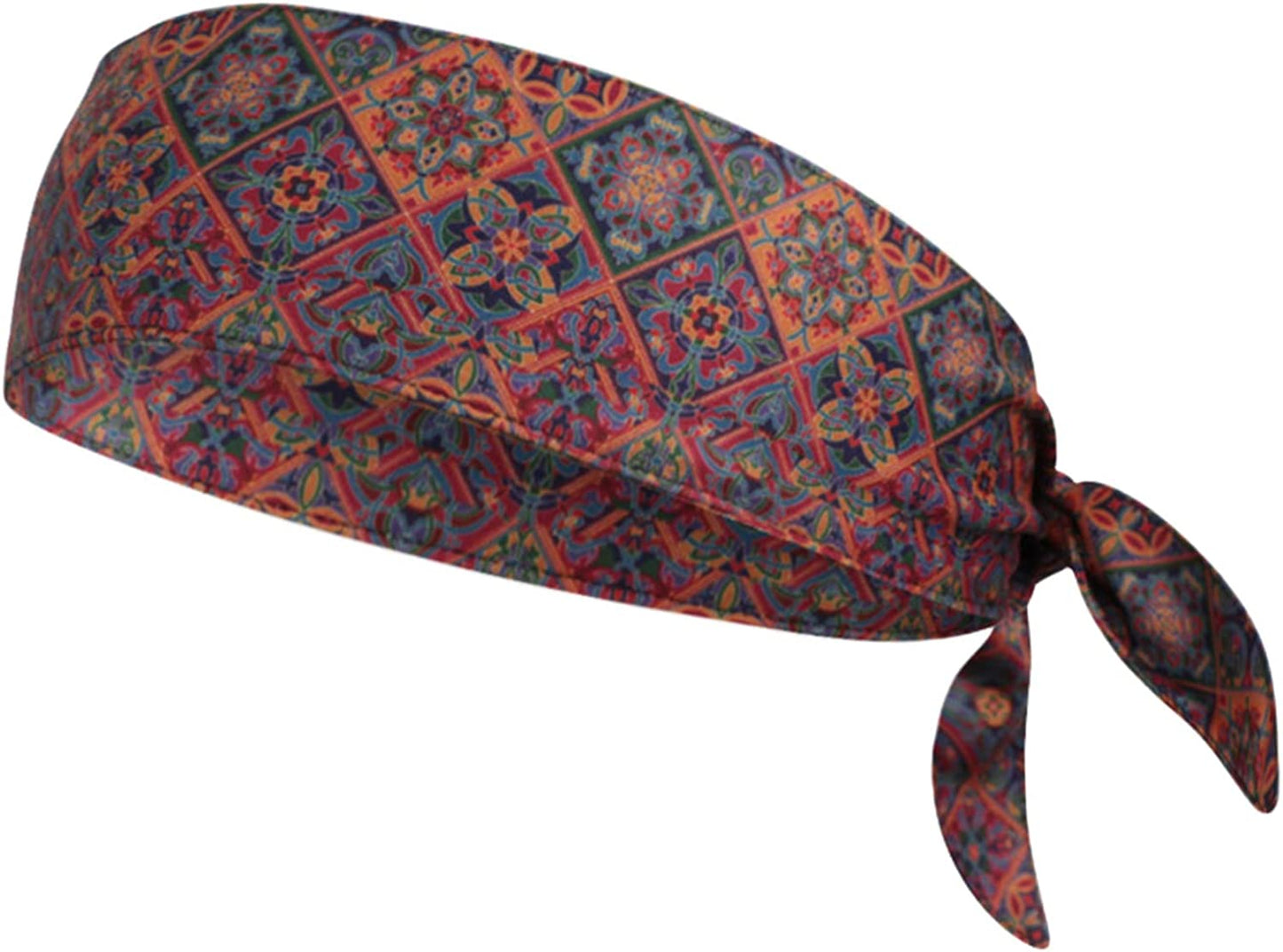 Quickly Dry Sports Headband for Women Men,Moisture Wicking Sweat Hair Band Stretch Sweatband Head Tie Scarf Wrap Bandana for Tennis Running Workout Yoga Gym Cycling Fitness under Helmet Liner Headwear Apparel & Accessories > Clothing Accessories > Bandanas & Headties Holiberty Vintage Floral, 37.4" Length