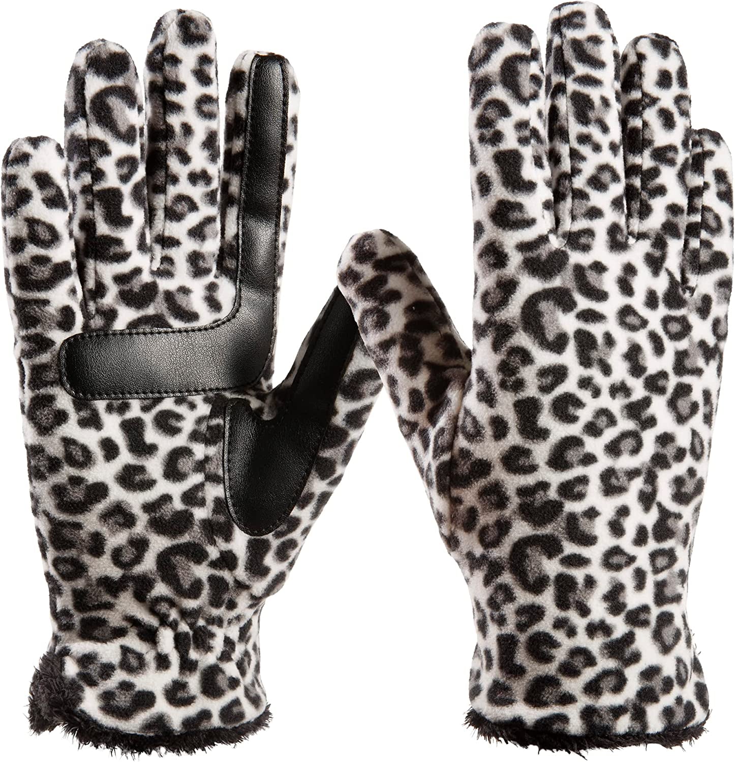 Isotoner Womens Stretch Fleece Gloves with Microluxe Lining and Smart Touch Technology Apparel & Accessories > Clothing Accessories > Gloves & Mittens KYLIE MAX Snow Leopard - Recycled and Smartdri One Size