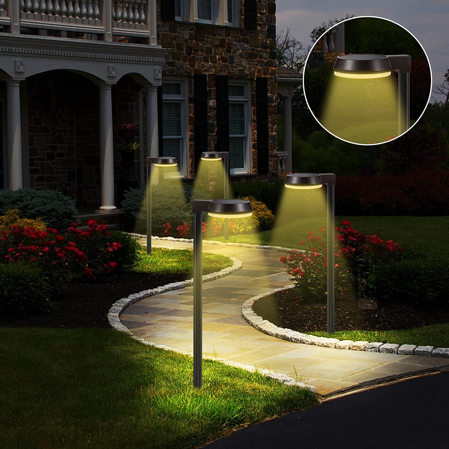 BROICS Solar Pathway Lights 450 Lumens Super Bright Solar Lights Outdoor IP65 Waterproof Solar Path Lights 2-In-1 Warm White and Daylight Solar Landscape Lights for Walkway Yard Lawn (4 Pack) Apparel & Accessories > Jewelry > Body Jewelry BROICS