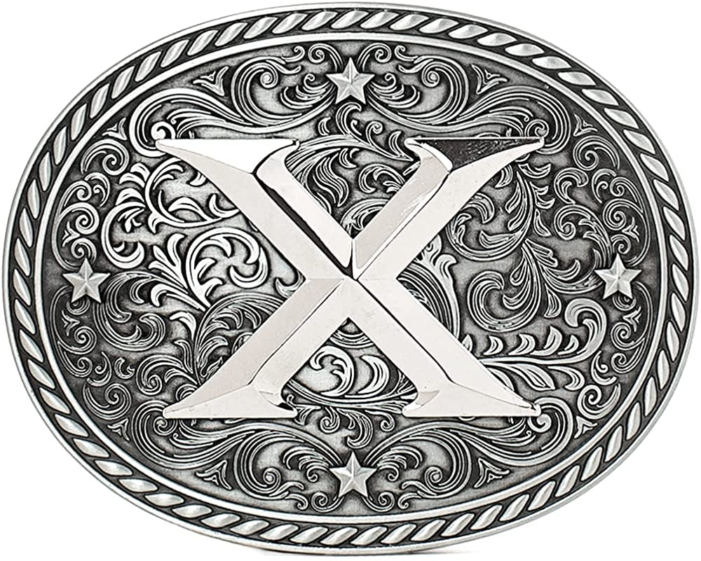 Western Cowboy/Cowgirl Initial Belt Buckle - Large, Letter Buckles for Men and Women Apparel & Accessories > Clothing Accessories > Belt Buckles Itera X