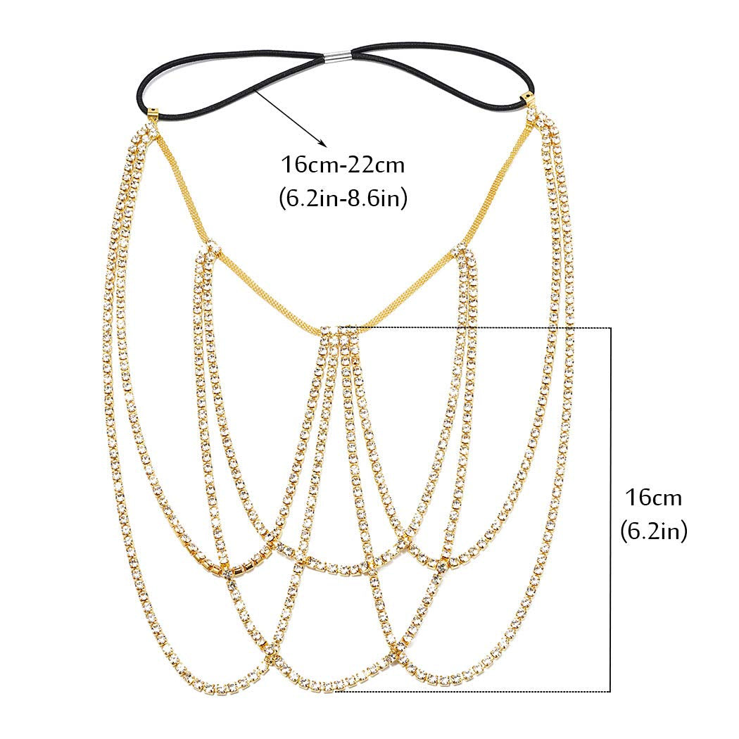 Dresbe Boho Rhinestones Leg Chain Layered Body Chains Ballerina Thigh Chain Party Bikini Body Jewelry Accessories for Women and Girls (Gold) Apparel & Accessories > Jewelry > Body Jewelry Dresbe