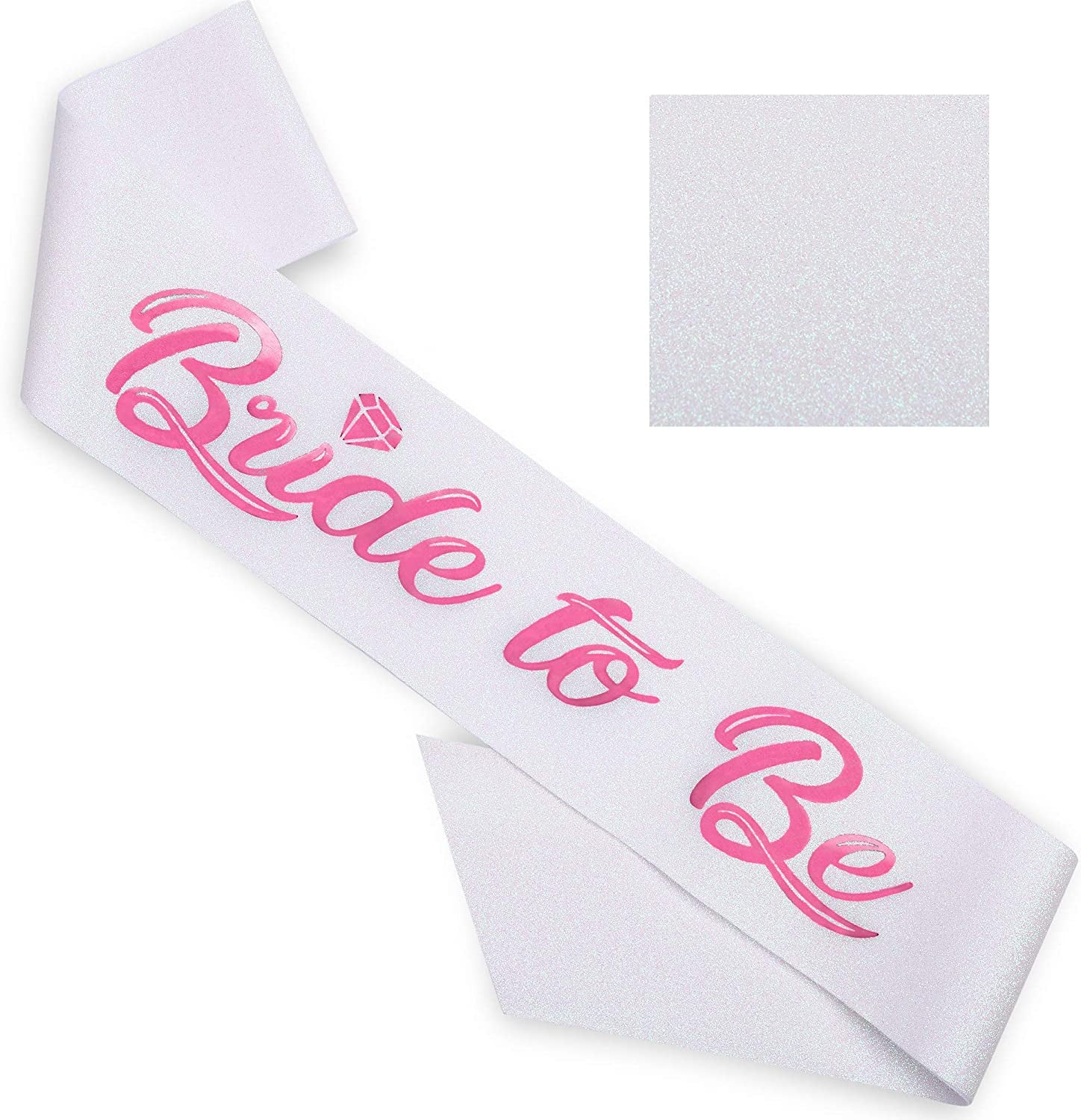 CORRURE 'Bride to Be' Sash for Bachelorette Party - Bridal Shower Rose Gold Glitter Sash with Multicolor Foil Lettering - Hen Party Decorations Supplies Accessories, Wedding Engagement Party Favors Apparel & Accessories > Clothing Accessories > Sashes CORRURE White - Pink