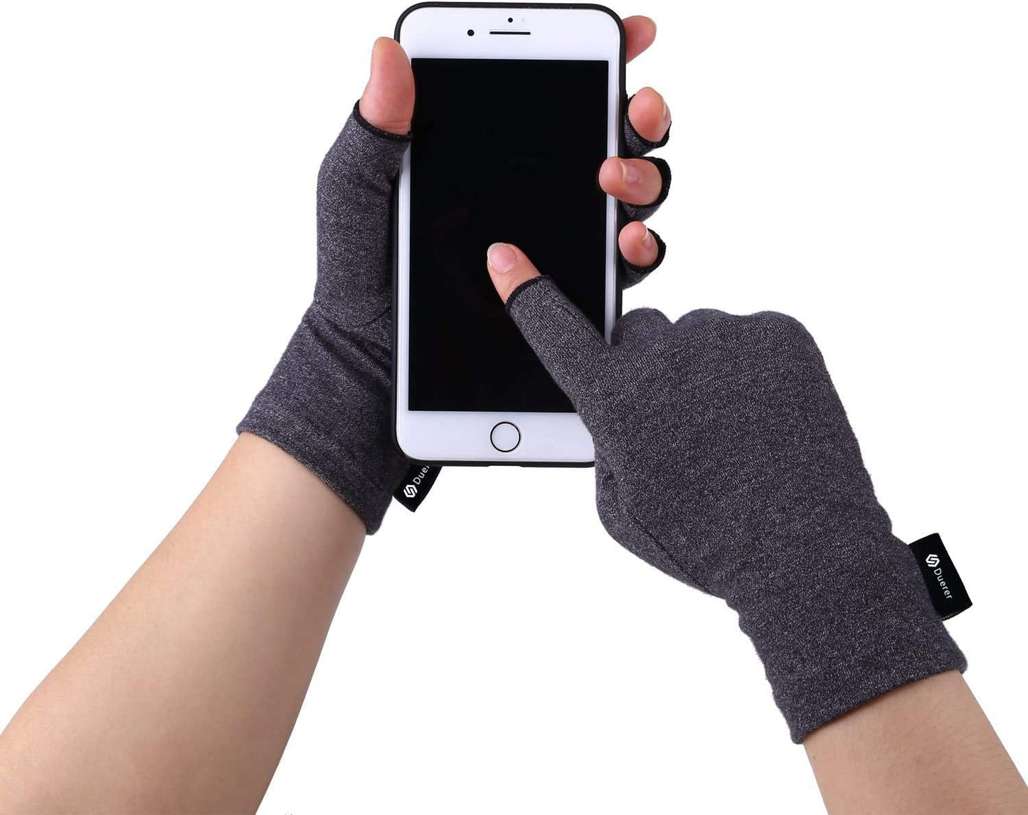 Duerer Arthritis Compression Gloves Women Men for RSI, Carpal Tunnel, Rheumatiod, Tendonitis, Fingerless Gloves for Computer Typing and Dailywork (Black, M) Apparel & Accessories > Clothing Accessories > Gloves & Mittens Duerer