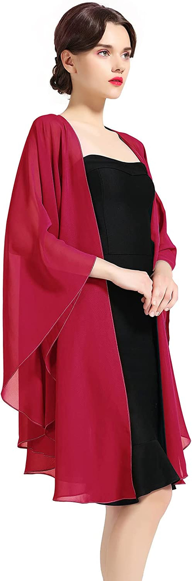 Shawl Wrap Chiffon Scarf for Women Evening Dresses Wedding Stole Black White Blue 25 Colors by BEAUTELICATE Apparel & Accessories > Clothing Accessories > Scarves & Shawls BEAUTELICATE Wine Red
