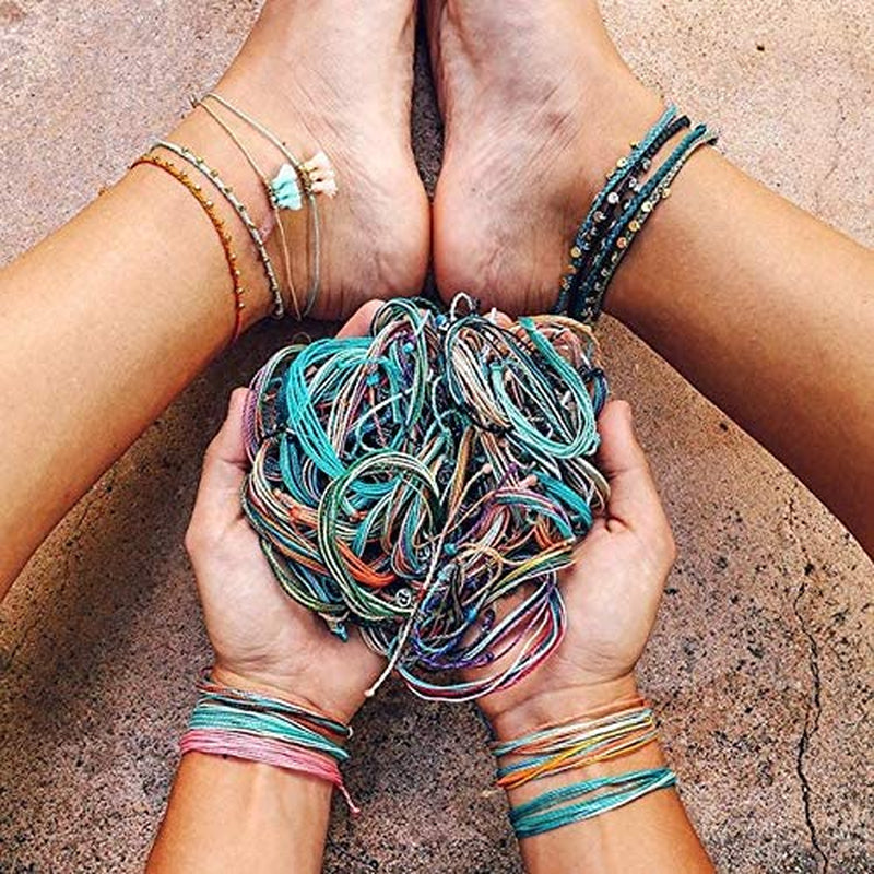 Pura Vida Rose Gold Stitched Beaded Anklet - Waterproof, Artisan Handmade, Adjustable, Threaded, Fashion Jewelry for Girls/Women Apparel & Accessories > Jewelry > Anklets Pura Vida