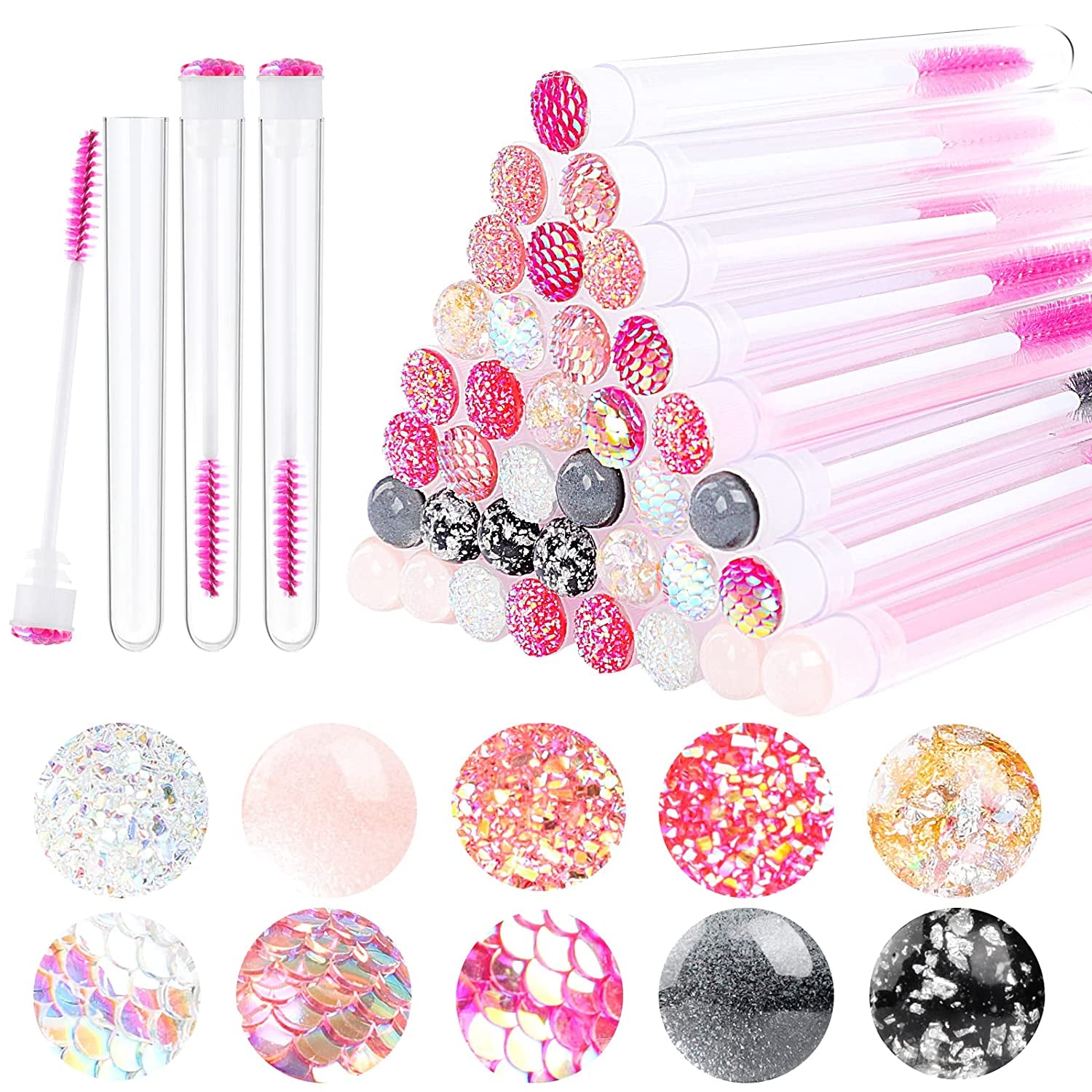 Dming 10Pcs Eyelash Brush Lash Wand Makeup Tool Eyelash Extension Supplies Cleaning Brush Diamond Mascara Mix Color Health & Beauty > Personal Care > Cosmetics > Cosmetic Tools > Makeup Tools Dming mix 20 Count (Pack of 1)