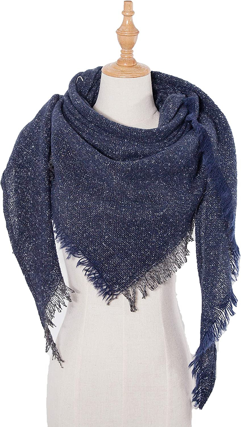 Wander Agio Womens Winter Scarfs Warm Scarf Half Shawls Triangle Scarves Stripe Plaid Apparel & Accessories > Clothing Accessories > Scarves & Shawls Wander Agio