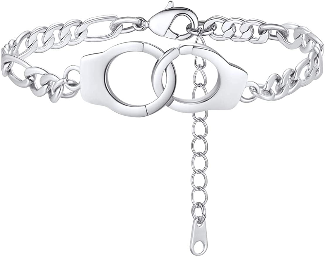 Findchic Handcuff Ankle Bracelets for Women Stainless Steel/18K Gold Plated Ankle Chain Punk Jewelry Apparel & Accessories > Jewelry > Anklets FindChic 1.handcuff & stainless steel