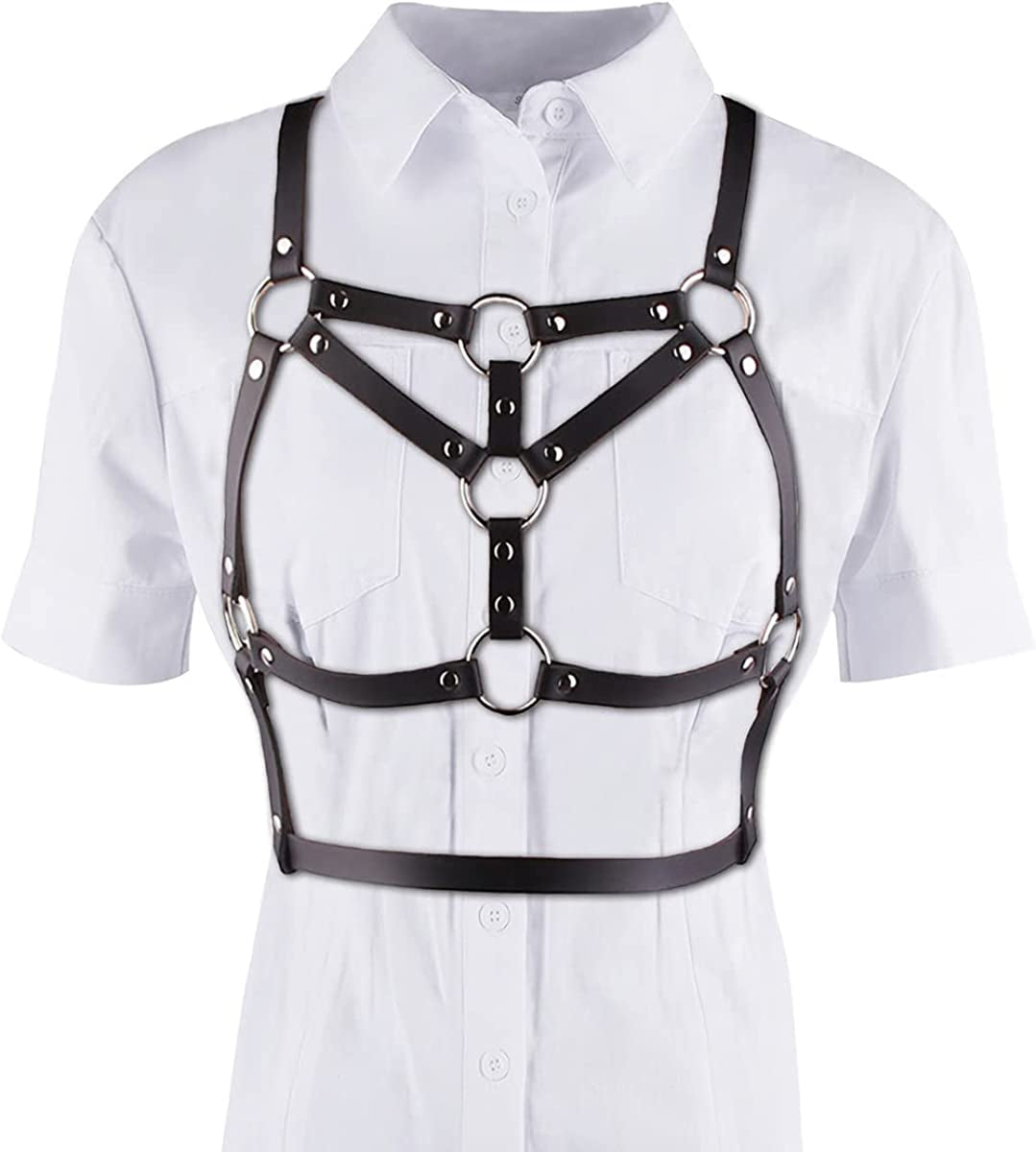 Punk Body Belt Adjustable Black Fashion Body Chain Body Accessory Jewelry for Women and Girls Apparel & Accessories > Jewelry > Body Jewelry LISBLIER Body Belt