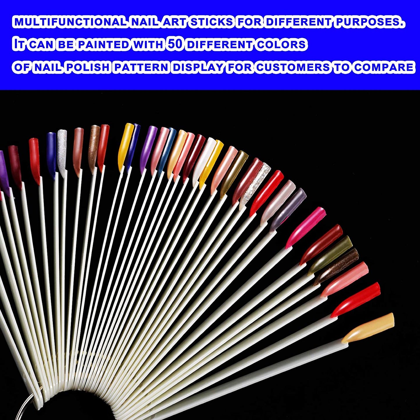 KOHAND 200PCS Nail Swatches Sticks, Fan-Shaped Natural Nail Tips Nail Art Palette Board Practice Tool Set with Stainless Steel Ring Holder for Nail Art Polish Display and DIY Health & Beauty > Personal Care > Cosmetics > Cosmetic Tools > Nail Tools KOHAND