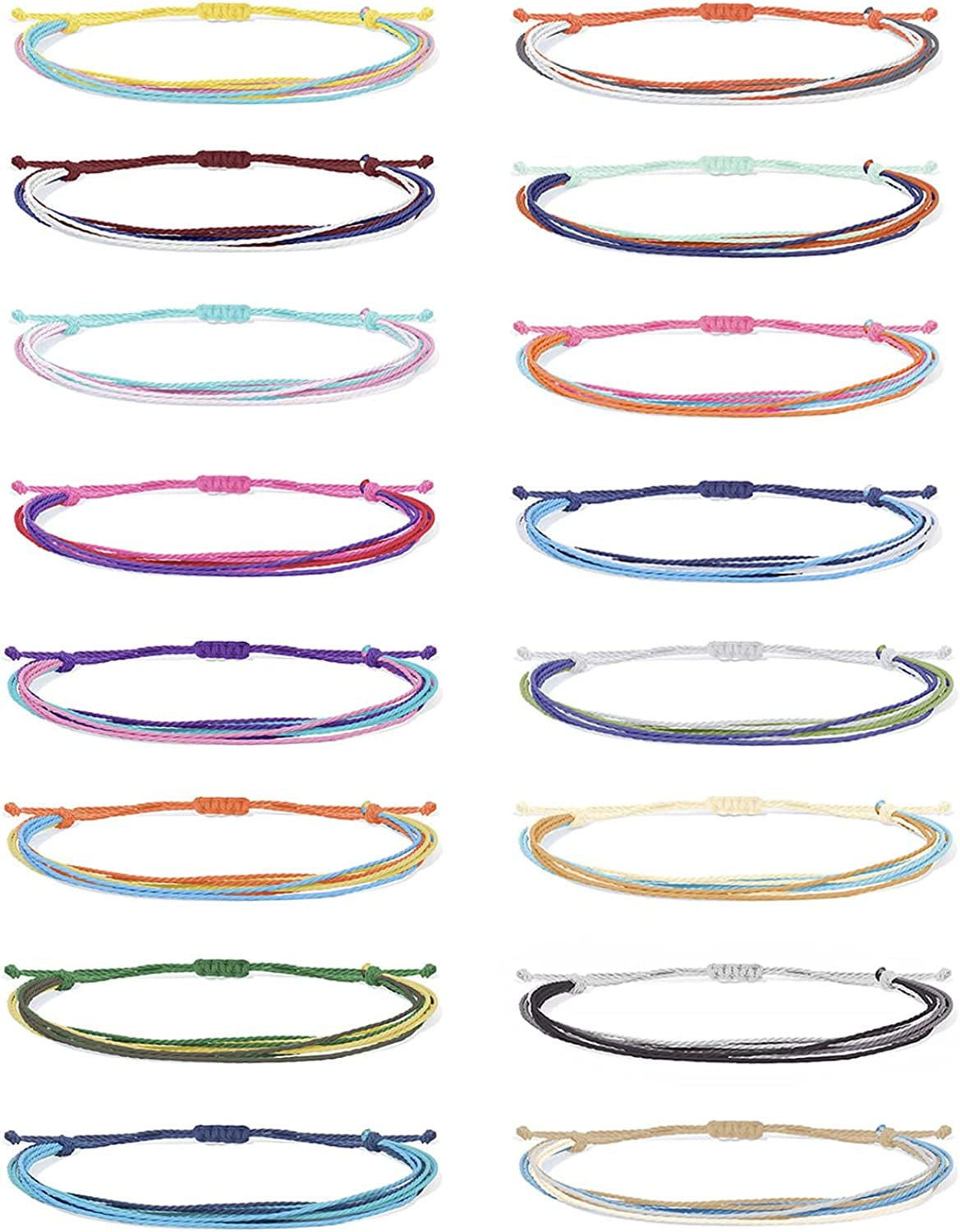 Choistily String Bracelets for Teen Girls Waterproof Boho Surfer Bracelets Summer Beach Rope Bracelets for Women Ocean Wave Anklet Bracelet Handmade Friendship Bracelet Apparel & Accessories > Jewelry > Bracelets Choistily 16 Pcs Colorful Anklet Bracelets
