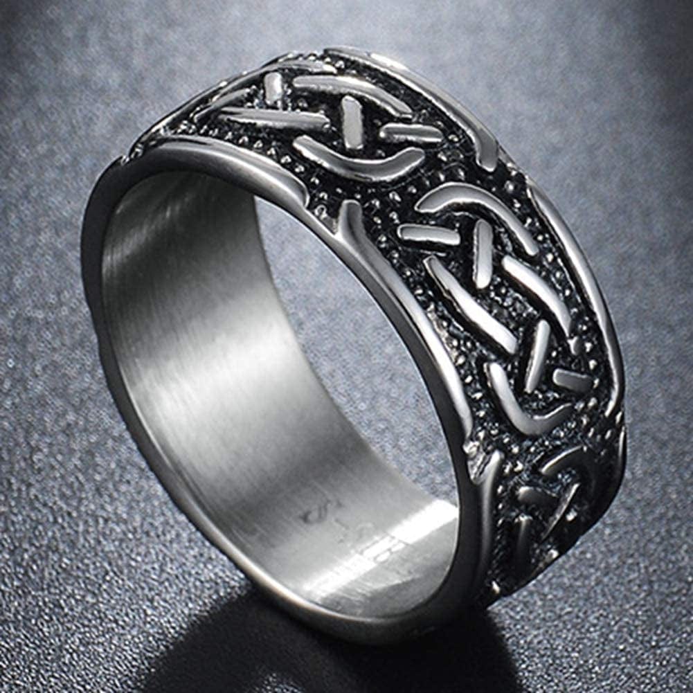9Mm Vintage Stainless Steel Celtic Knot Ring Biker Cocktail Party
