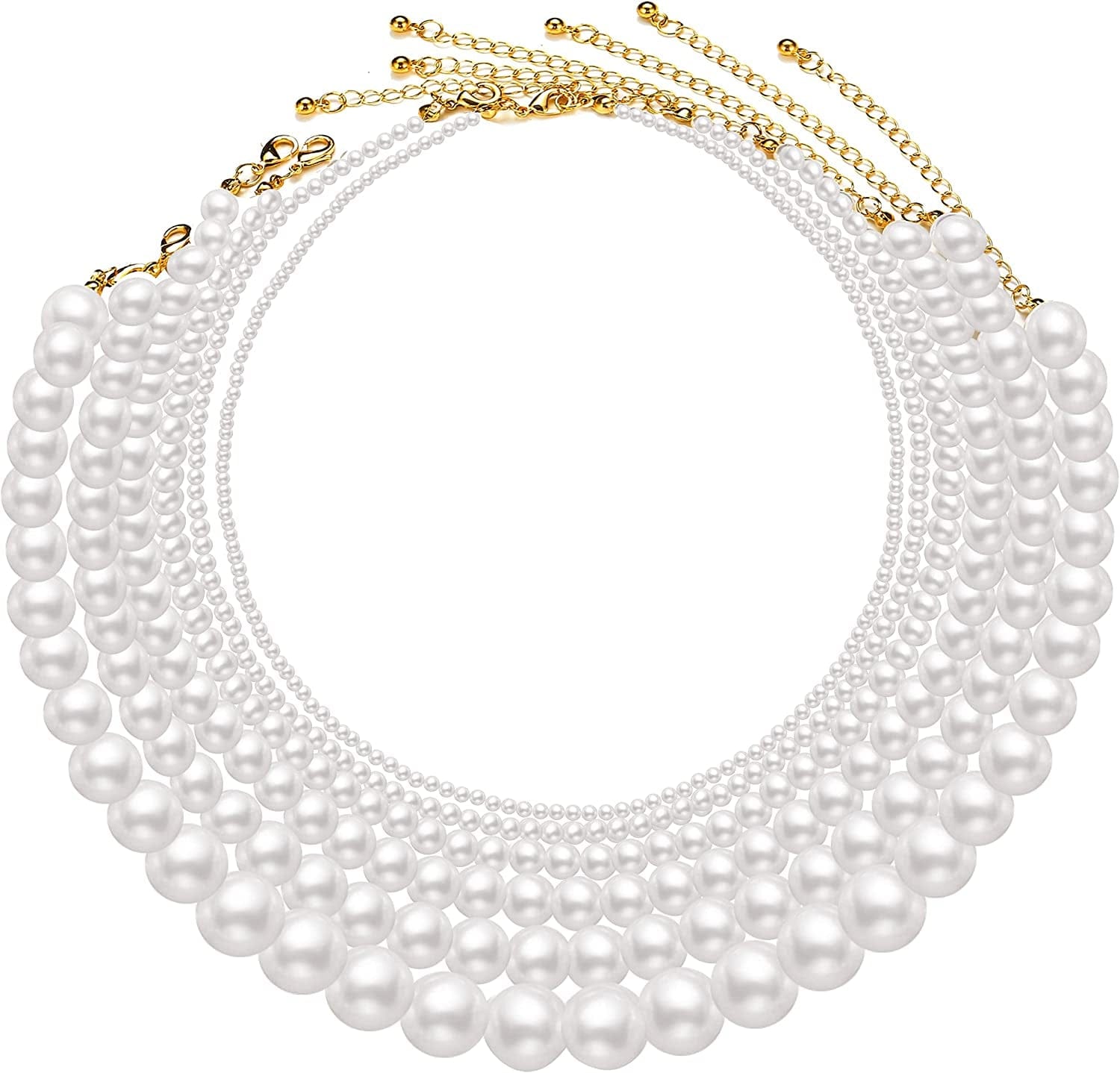 9PCS Gold Layered Chain Necklace for Women Girls, Gold Necklace Set,Y Pendant Necklaces, Pearl Choker Necklace, Chunky Dainty Y2K Goth Lock Coin Butterfly Snake Sun Link Choker Necklace Gold Plated Jewelry 11-style pearl&Layered