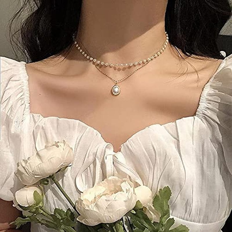 9PCS Gold Layered Chain Necklace for Women Girls, Gold Necklace Set,Y Pendant Necklaces, Pearl Choker Necklace, Chunky Dainty Y2K Goth Lock Coin Butterfly Snake Sun Link Choker Necklace Gold Plated Jewelry
