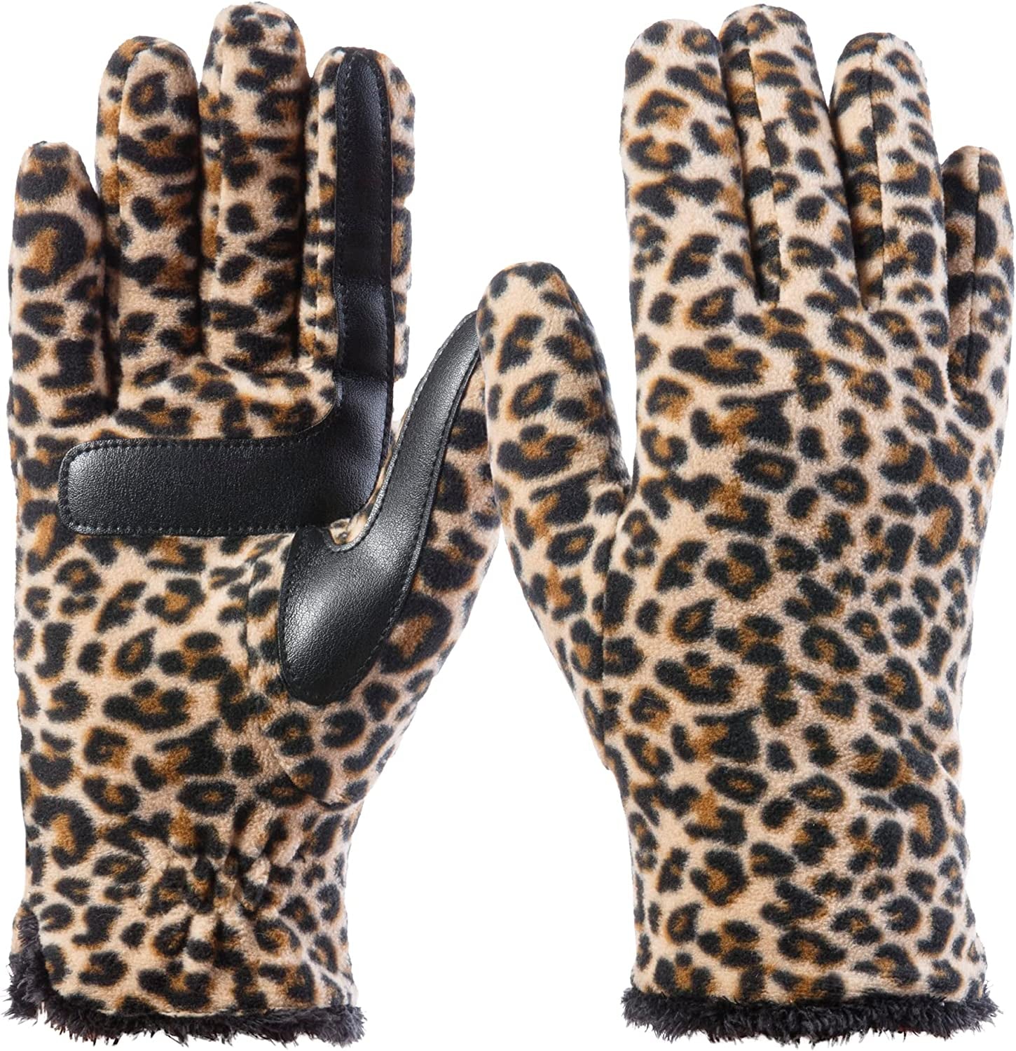 Isotoner Womens Isotoner Womens Stretch Fleece Water Repellent Gloves with Microluxe Lining and Smart Touch Technology Apparel & Accessories > Clothing Accessories > Gloves & Mittens KYLIE MAX Leopard - Smartdri One Size