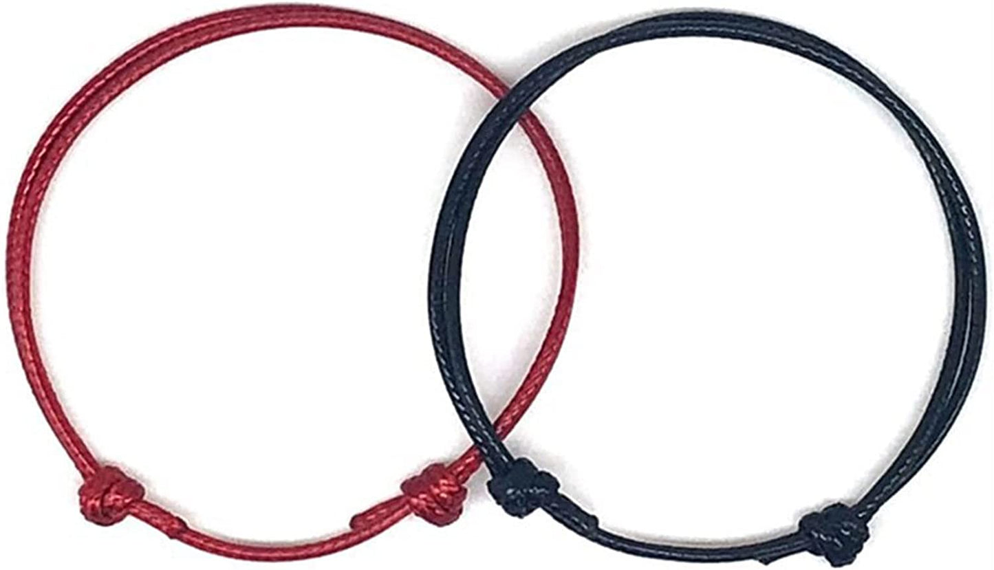 Simple Anklet Red Black Hand-Woven for Couple Students Adjustable Double Layer Wax Line Anklet Bracelets Summer Beach on Foot Durable and Professional Apparel & Accessories > Jewelry > Anklets Generic