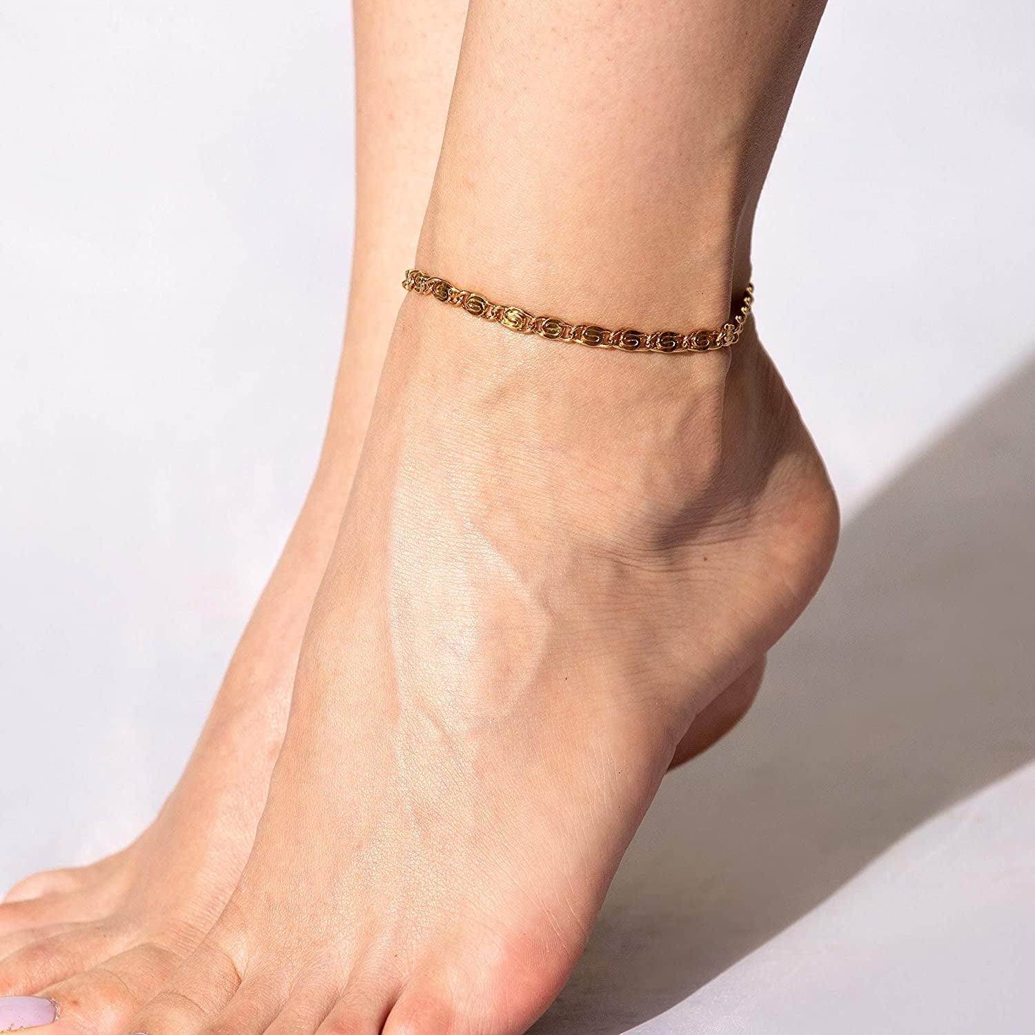 LIFETIME JEWELRY Diamond Cut Scroll Anklet for Women & Girls 24K Gold Plated Bracelet Apparel & Accessories > Jewelry > Anklets LIFETIME JEWELRY