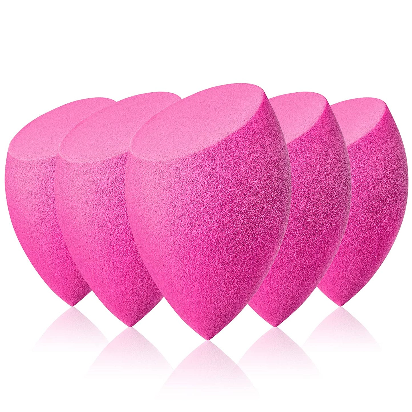 Hygea Beauty Makeup Sponge Set of 5 - Non Latex, Soft, Multi-Colored Foundation Blending Sponges for Cream, Powder and Liquid (Teardrop - Multicolor) Health & Beauty > Personal Care > Cosmetics > Cosmetic Tools > Makeup Tools HYGEA BEAUTY Oblique - Hot Pink