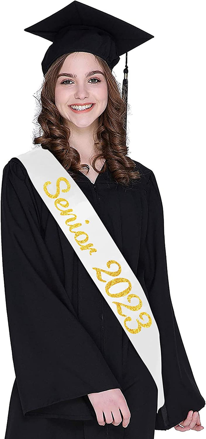 White Senior 2023 Satin Sash - 2023 Graduation Sash - Finally Graduated - Senior Cheer Sash - Cheerleader Sash - Competition Sash Apparel & Accessories > Clothing Accessories > Sashes Partyprops