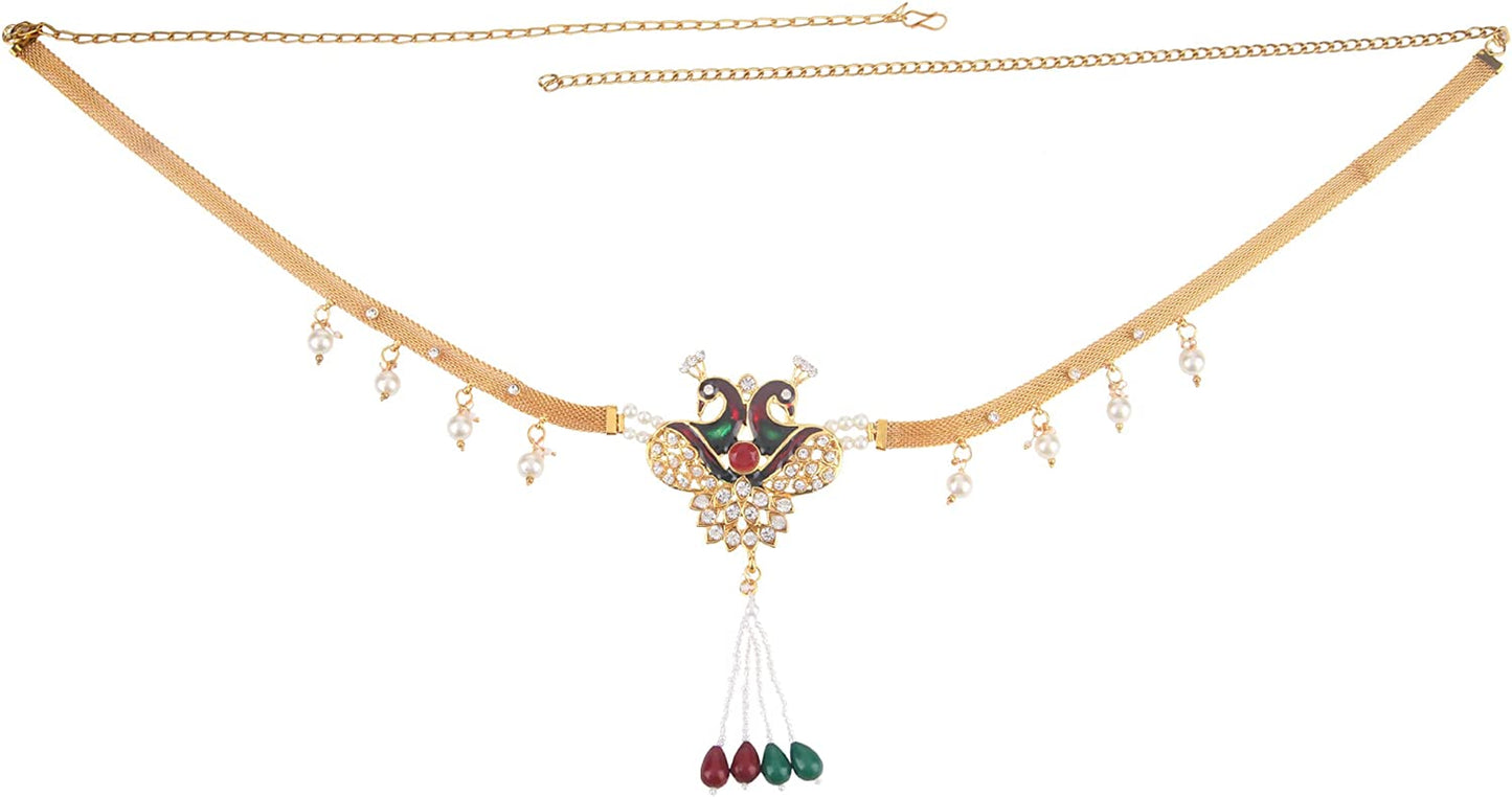 Efulgenz Indian Bollywood 14 K Gold Plated Crystal Waist Belt Belly Chain Kamarbandh Bridal Body Jewelry Apparel & Accessories > Jewelry > Body Jewelry Efulgenz