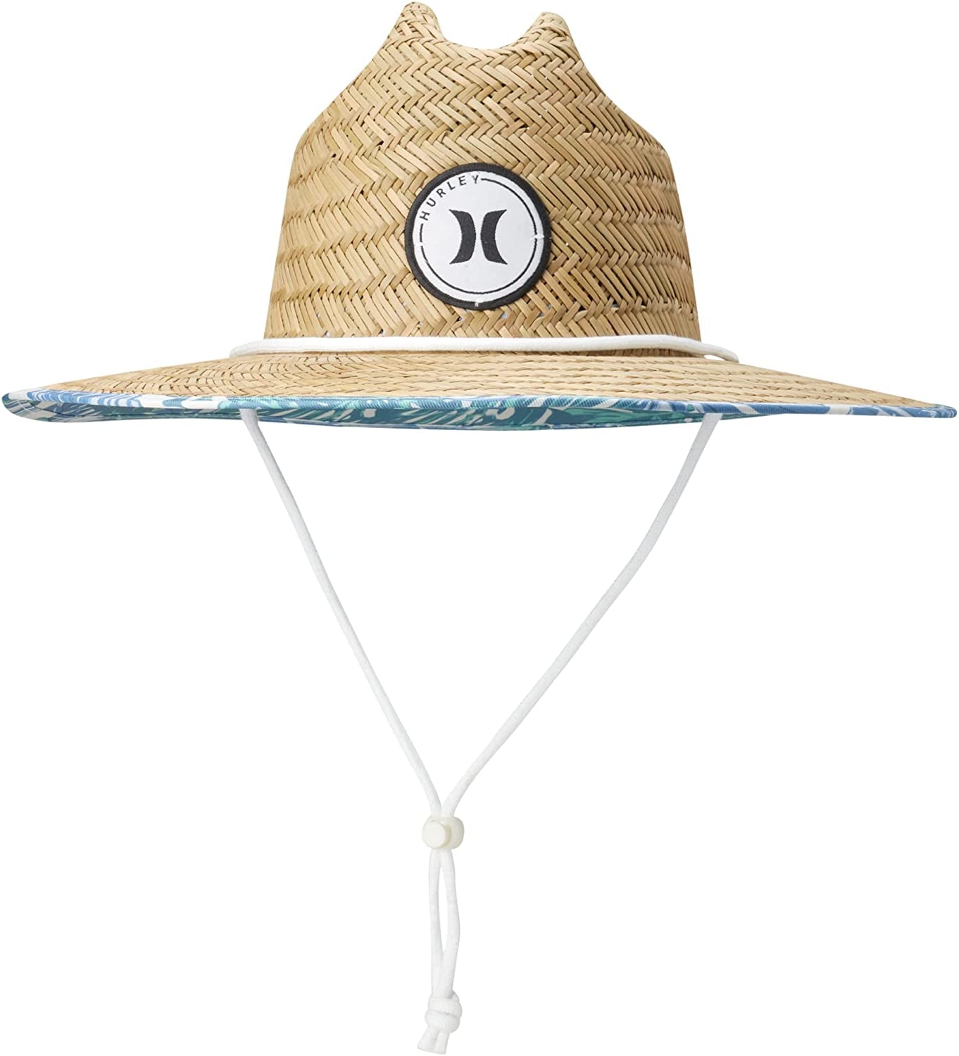 Hurley Women'S Straw Hat - Capri Medium Brim Real Straw Lifeguard Sun Hat with Chin Strap Apparel & Accessories > Clothing Accessories > Hats Hurley Blue Void One Size
