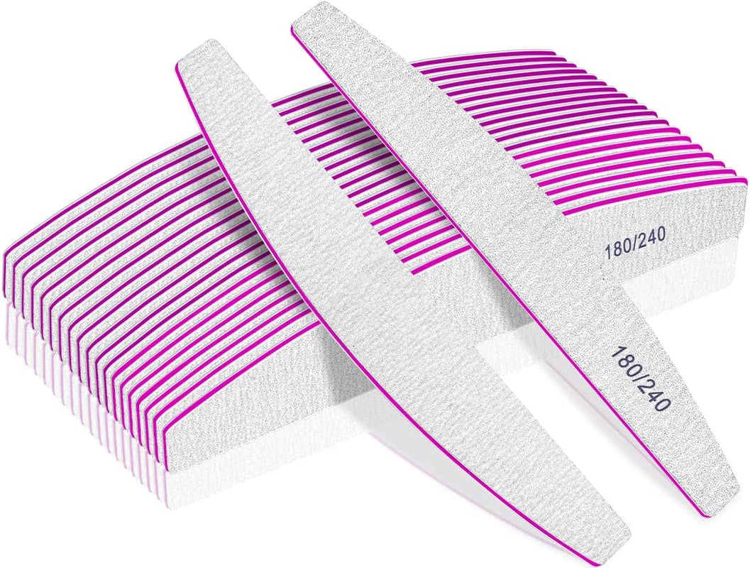 Professional Nail Files, Emery Board Nail File for Natural Nails 100/180/240 Grit Nail Files for Acrylic Nails 12Pcs Fine Grit Nail File Manicure Tools Coarse Fingernail Files (100/180 Grit) Health & Beauty > Personal Care > Cosmetics > Cosmetic Tools > Nail Tools BLESWIN Moon 180/240 Grit