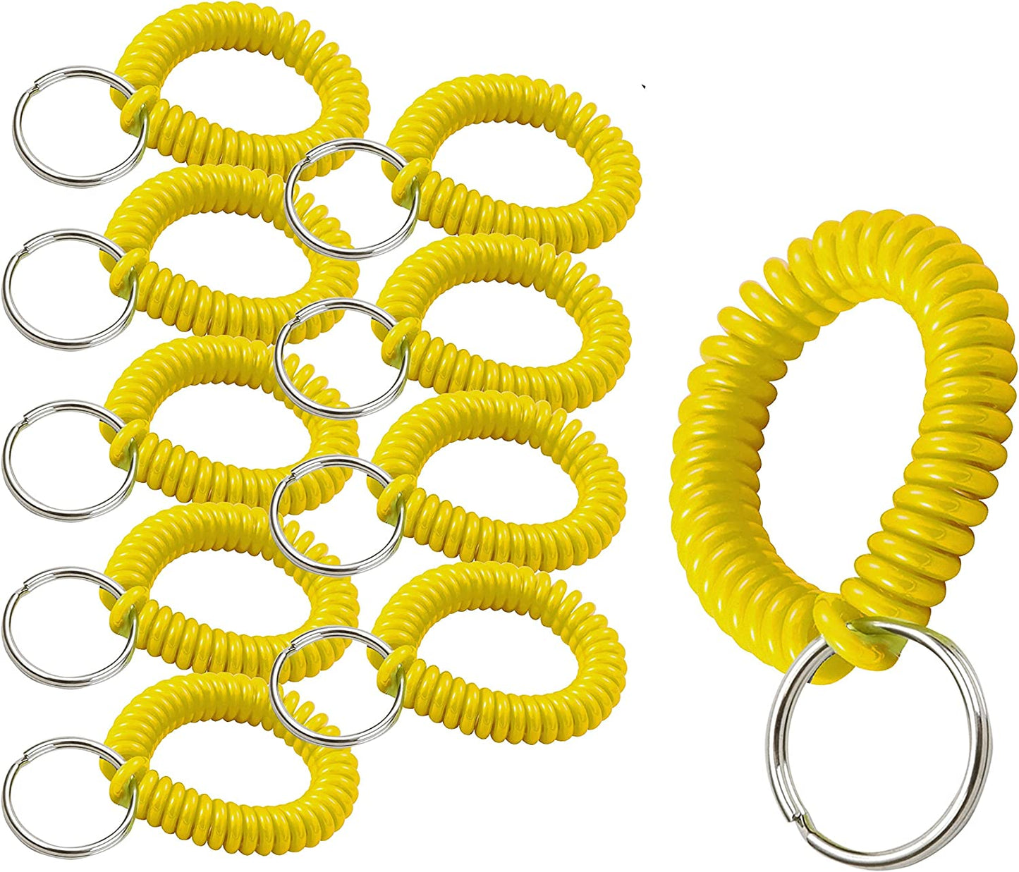 Lucky Line 2” Diameter Spiral Wrist Coil with Steel Key Ring, Flexible Wrist Band Key Chain Bracelet, Stretches to 12”, Purple 1 PK (410651) Apparel & Accessories > Jewelry > Bracelets Lucky Line Yellow Pack of 10