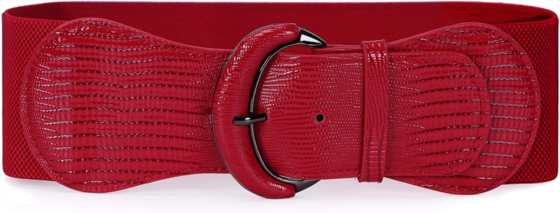 JASGOOD Women Stretchy Wide Waist Belt for Dress Ladies Elastic Belt Hook Buckle Apparel & Accessories > Clothing Accessories > Belts KYLIE MAX J-red Suit for size 26"-30"