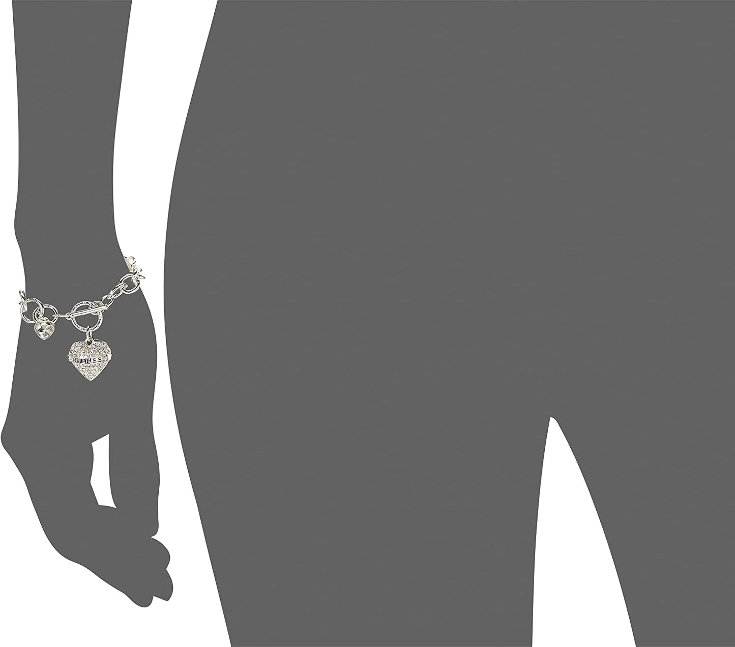 GUESS Women'S Toggle Charm Bracelet, Silver, One Size Apparel & Accessories > Jewelry > Bracelets GUESS Jewelry Child Code