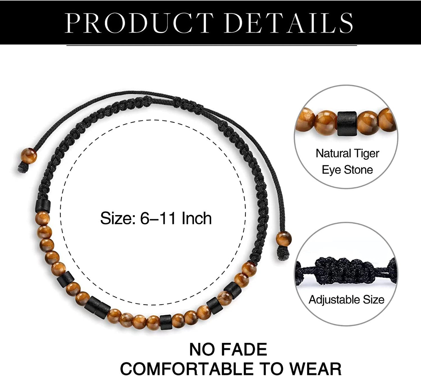 Morse Code Bracelets for Women Gifts, Adjustable 2Pcs Tiger Eye Beads Friendship Bracelets Gifts for Best Friend Women Girls Sister Funny Inspirational Birthday Friendship Gifts for Women Jewelry Apparel & Accessories > Jewelry > Bracelets MONOZO
