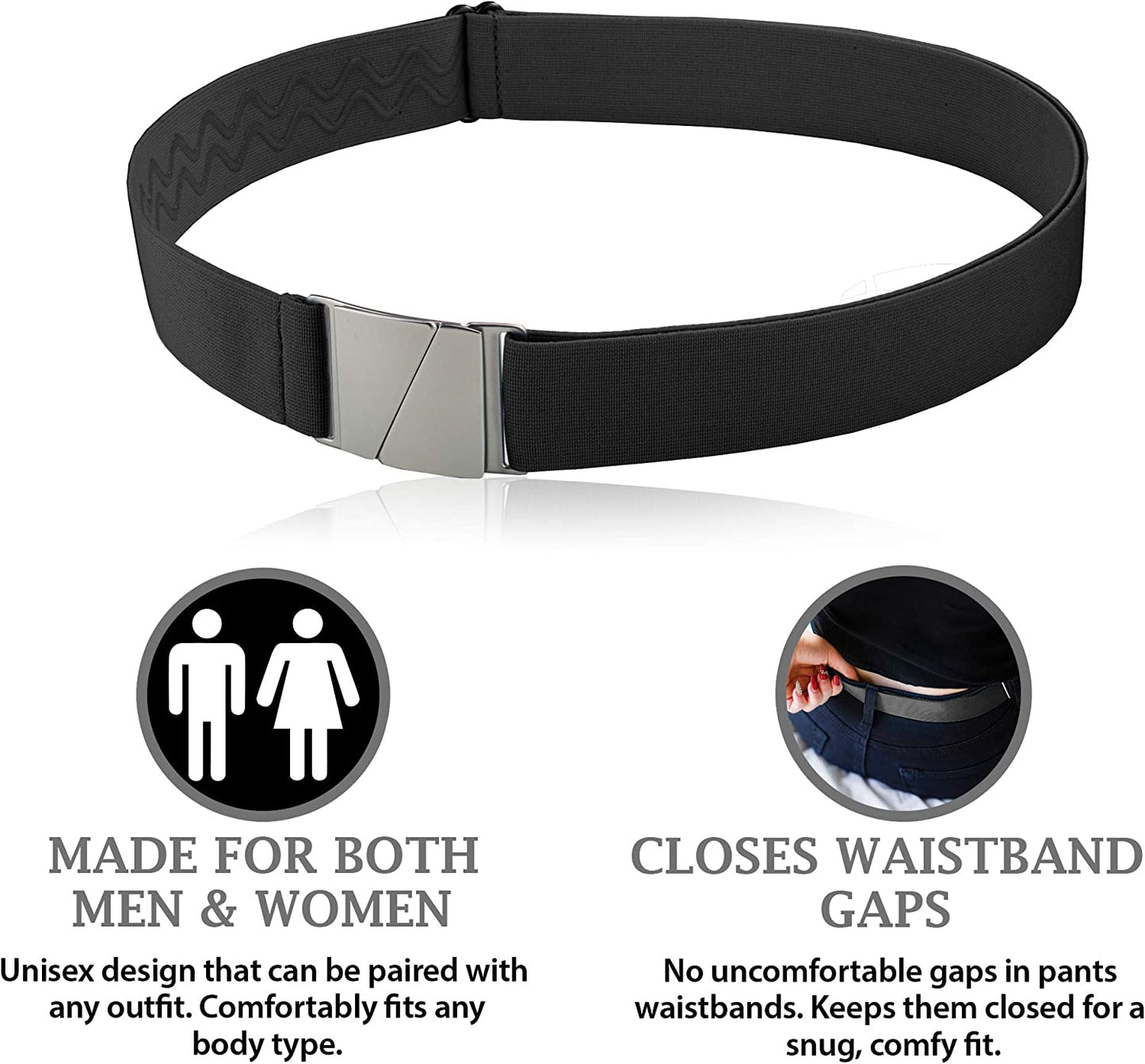 No Show Invisible Elastic Belts for Women & Men Non Slip Fits Waist Upto 50 Inch. Apparel & Accessories > Clothing Accessories > Belts ONE-BELT