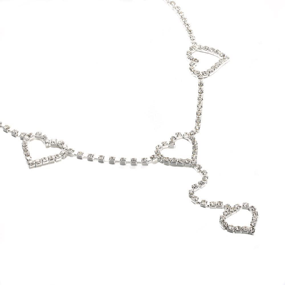 Rhinestone Waist Chains Belt Pendant Love Body Chain Heart Waist Body Chain Belly Jewelry for Women and Girls (6542) Apparel & Accessories > Jewelry > Body Jewelry Generic