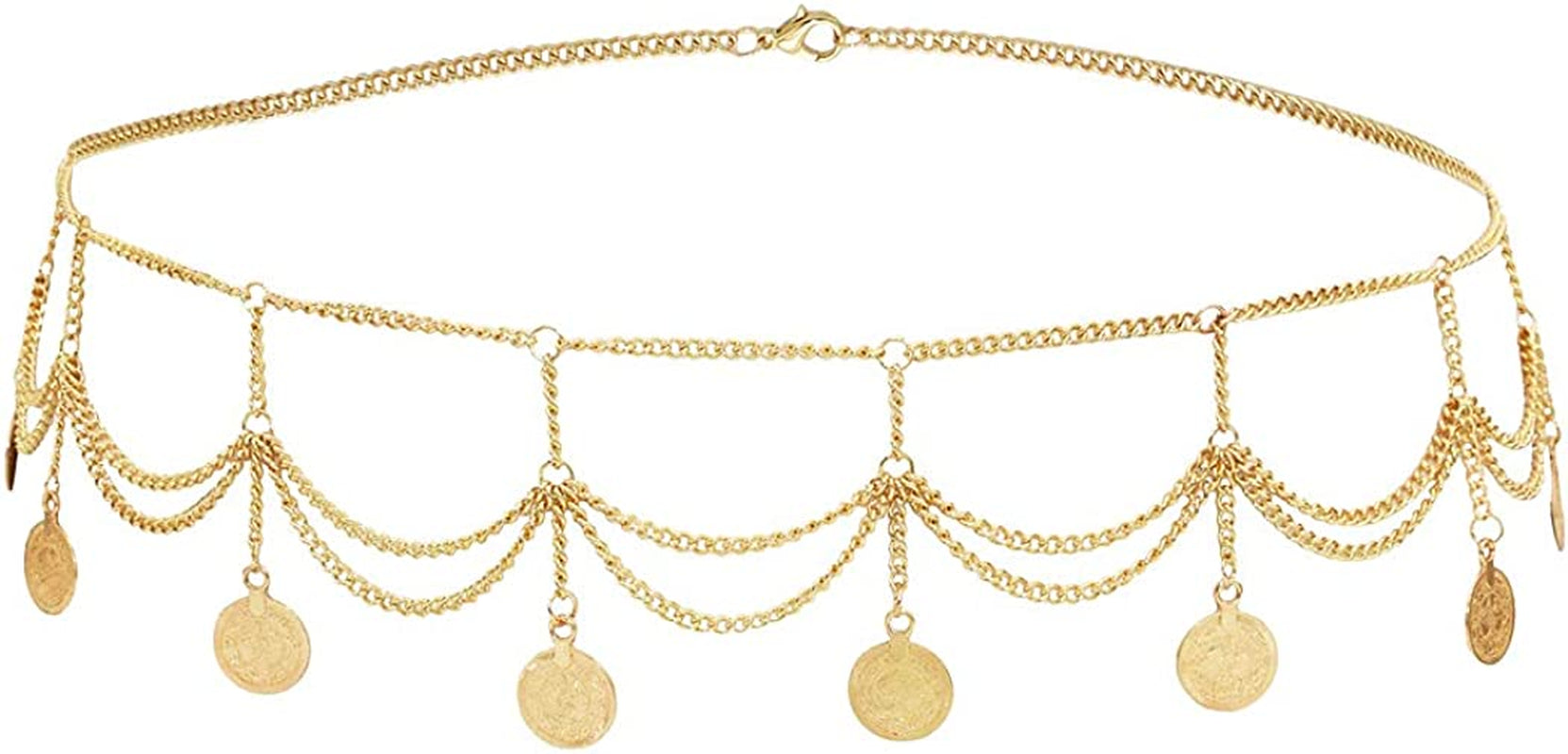 Idealway Vintage Waist Chain Hollow Carving Rhinestone Crystal Body Chain Summer Beach Body Waist Chain Jewelry Apparel & Accessories > Jewelry > Body Jewelry idealway Gold